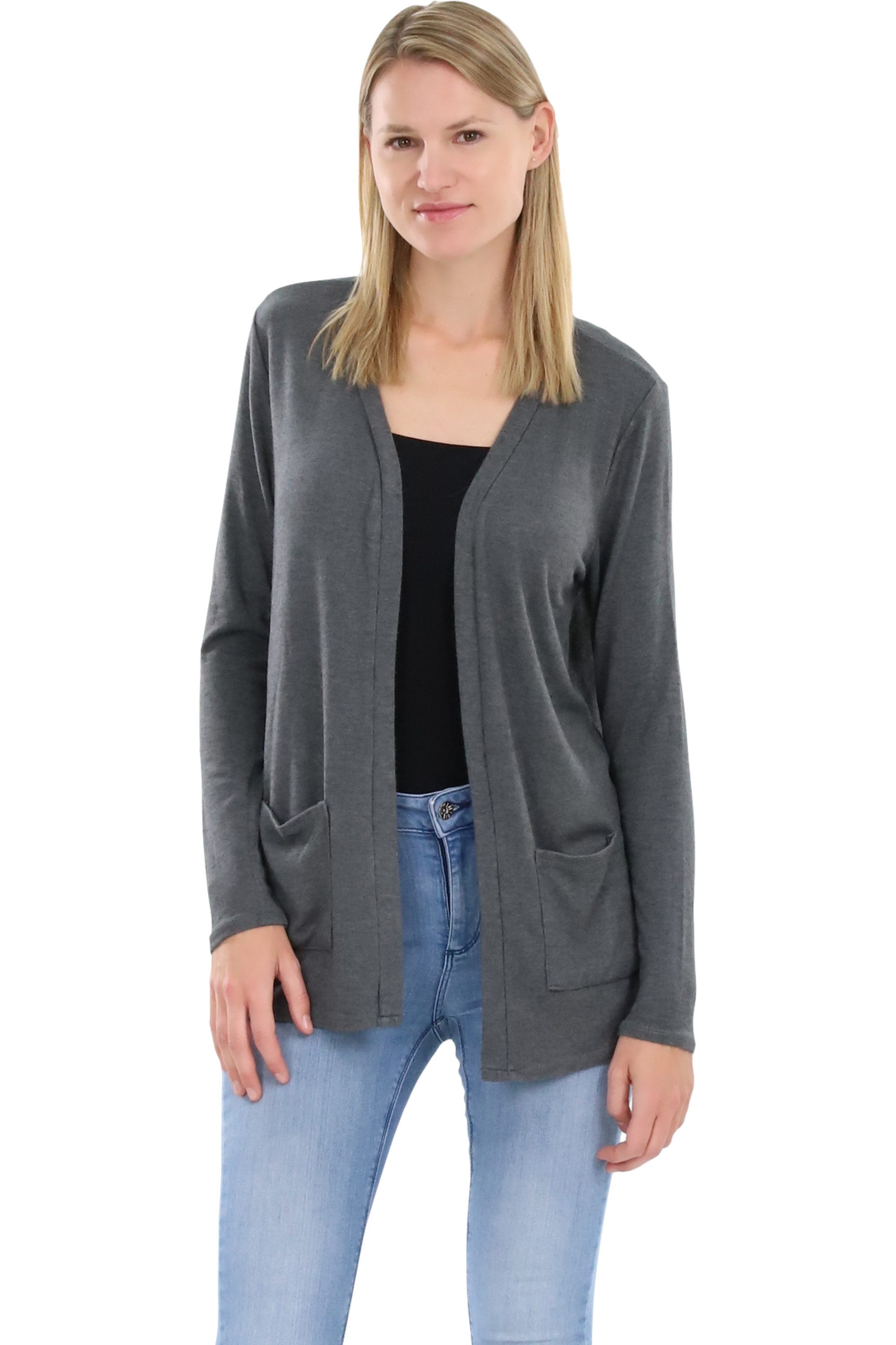 malito more than fashion Cardigan malito Damen Cardigan, Strickjacke mit Taschen, dünne Jacke, feiner Feinstrick Jacke mit Eingriffstaschen