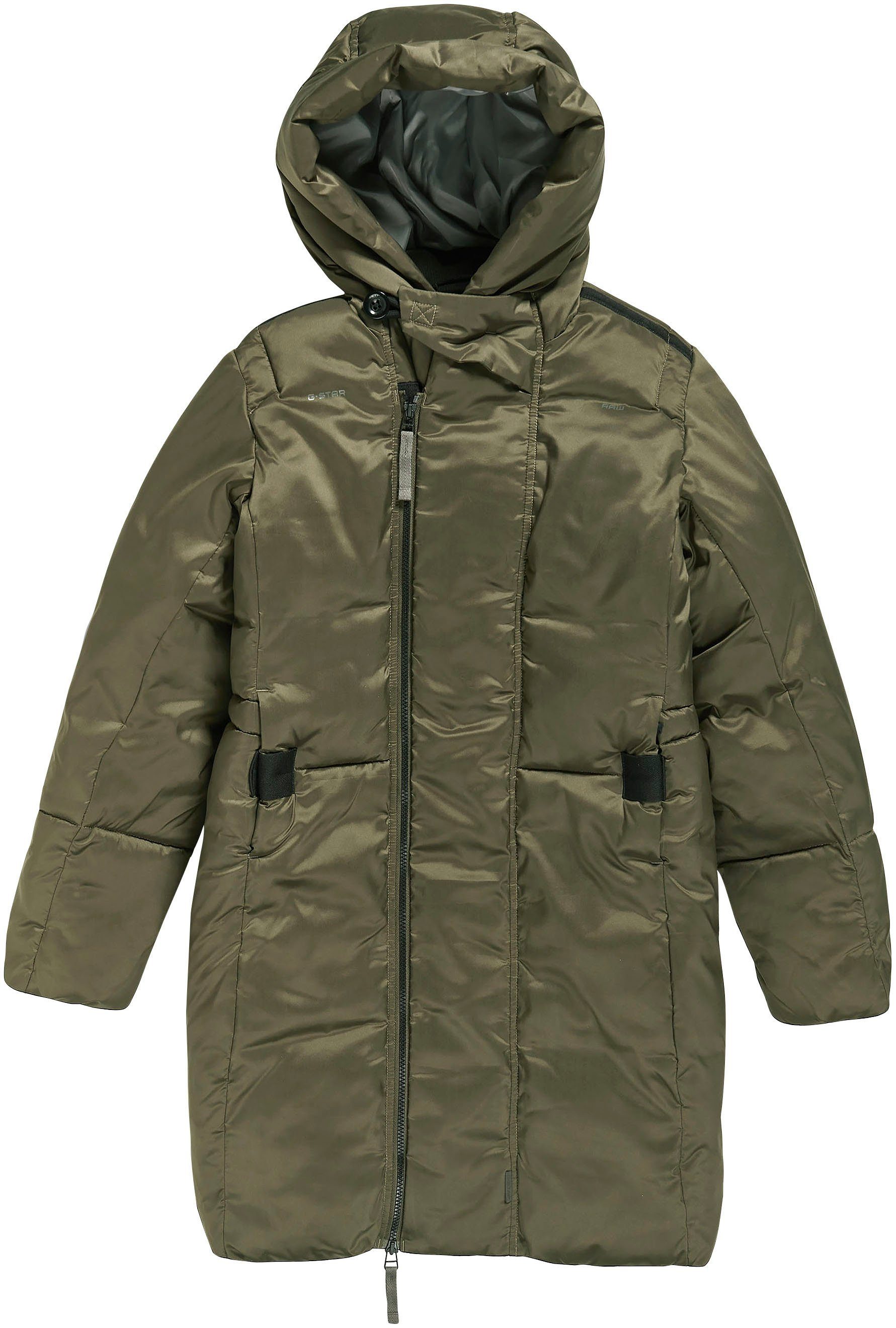 G-Star RAW Steppjacke G olive Kapuze Whistler verdecktem Reißverschluss mit (olivgrün) Parka - und shadow pdd