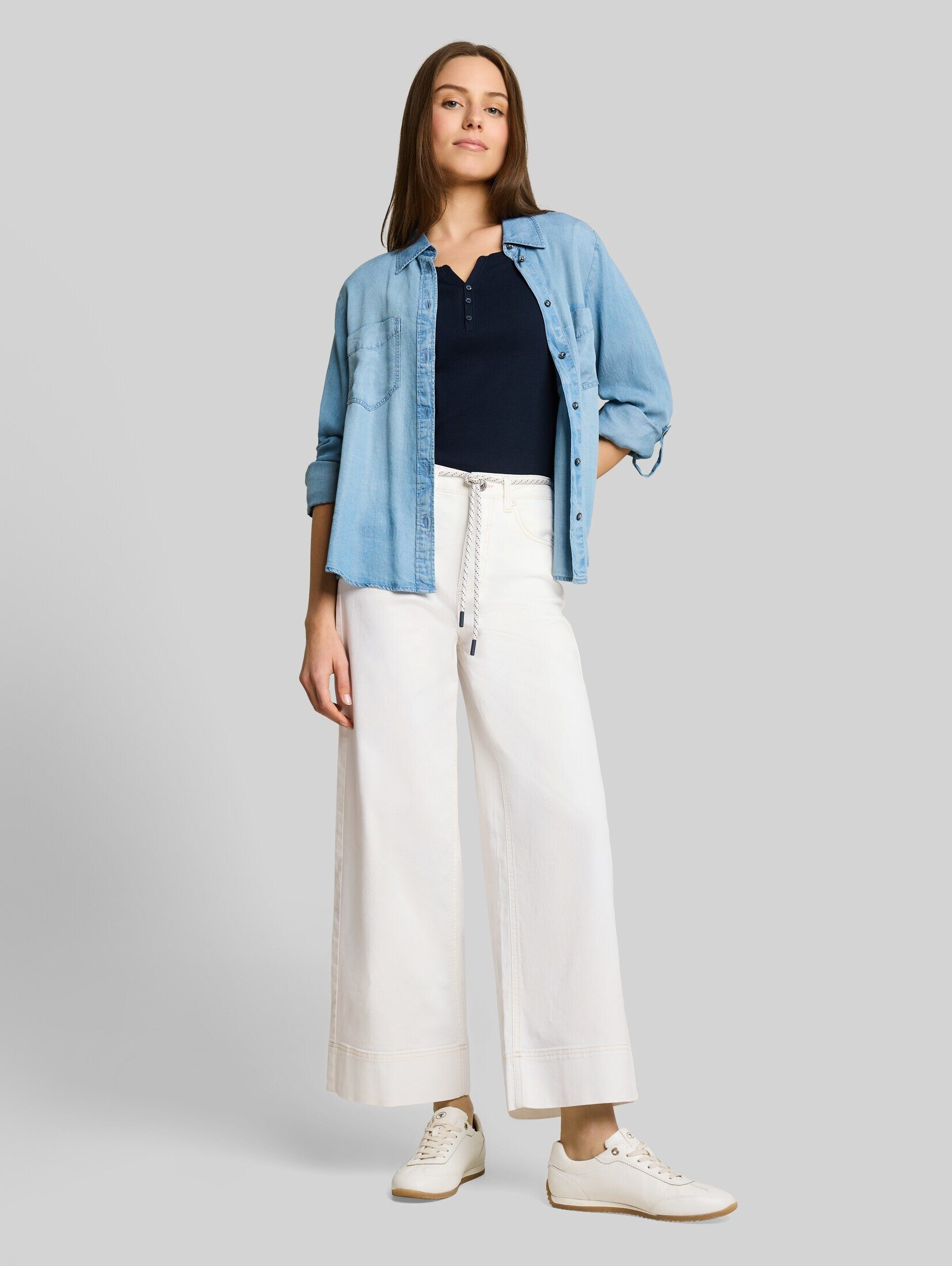 TOM TAILOR 7/8-Jeans Jeanshosen TTNELMA CULOTTE Jeans mit Bindegürtel