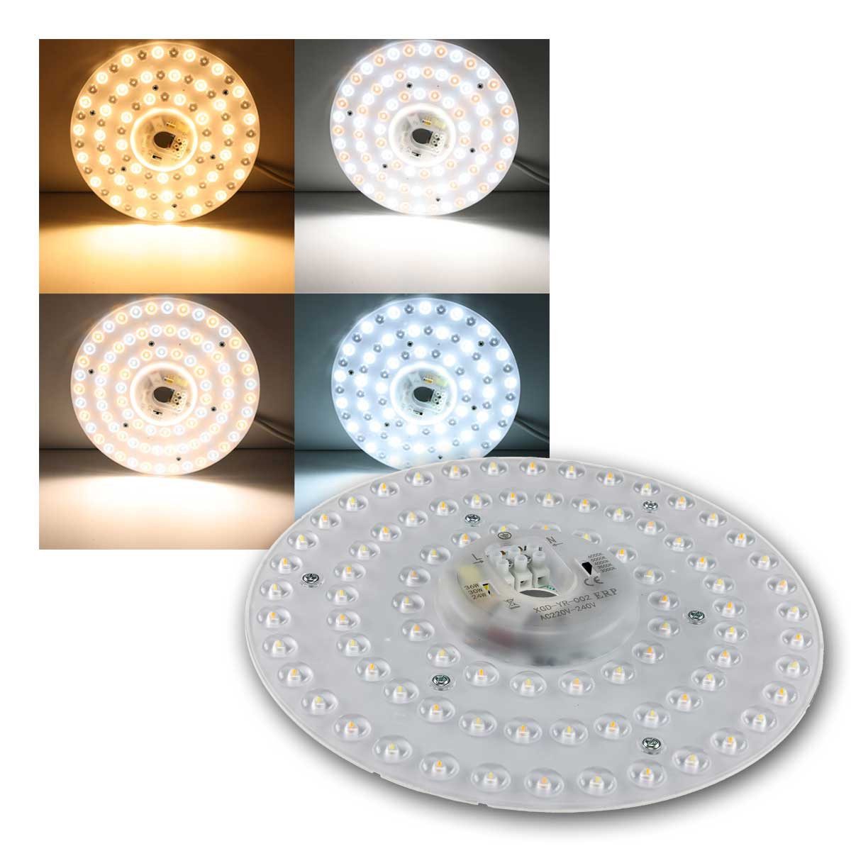 ChiliTec LED-Leuchtmittel LED Umrüstmodul UM36cct, Ø23cm, 36W/230V, 4401lm, daylight/tageslichtweiß,kaltweiß,warmweiß,neutralweiß