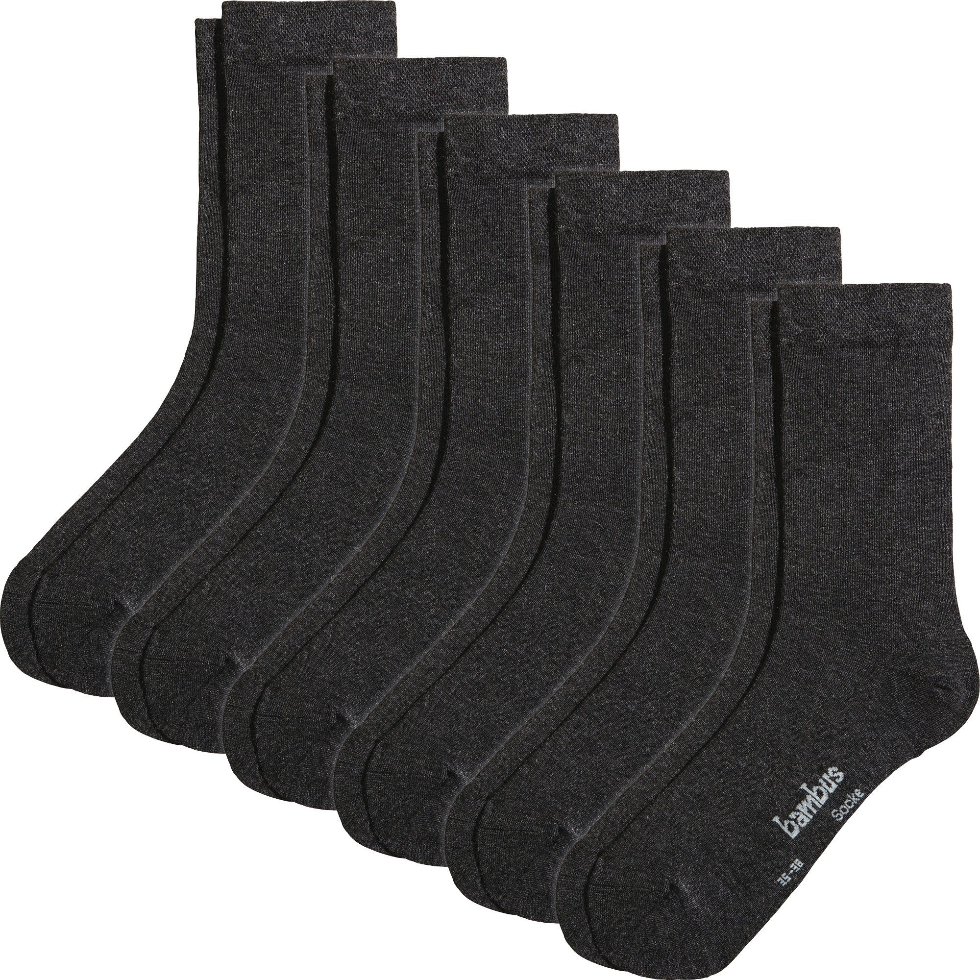 Damen-Socken 6 Paar Erwin anthrazit Socken Uni Müller