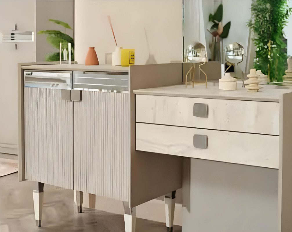 Xlmoebel Schminktisch Holz Schminktisch mit Spiegel im modernen Design und Stauraum (Schminktisch), Hergestellt in Europa