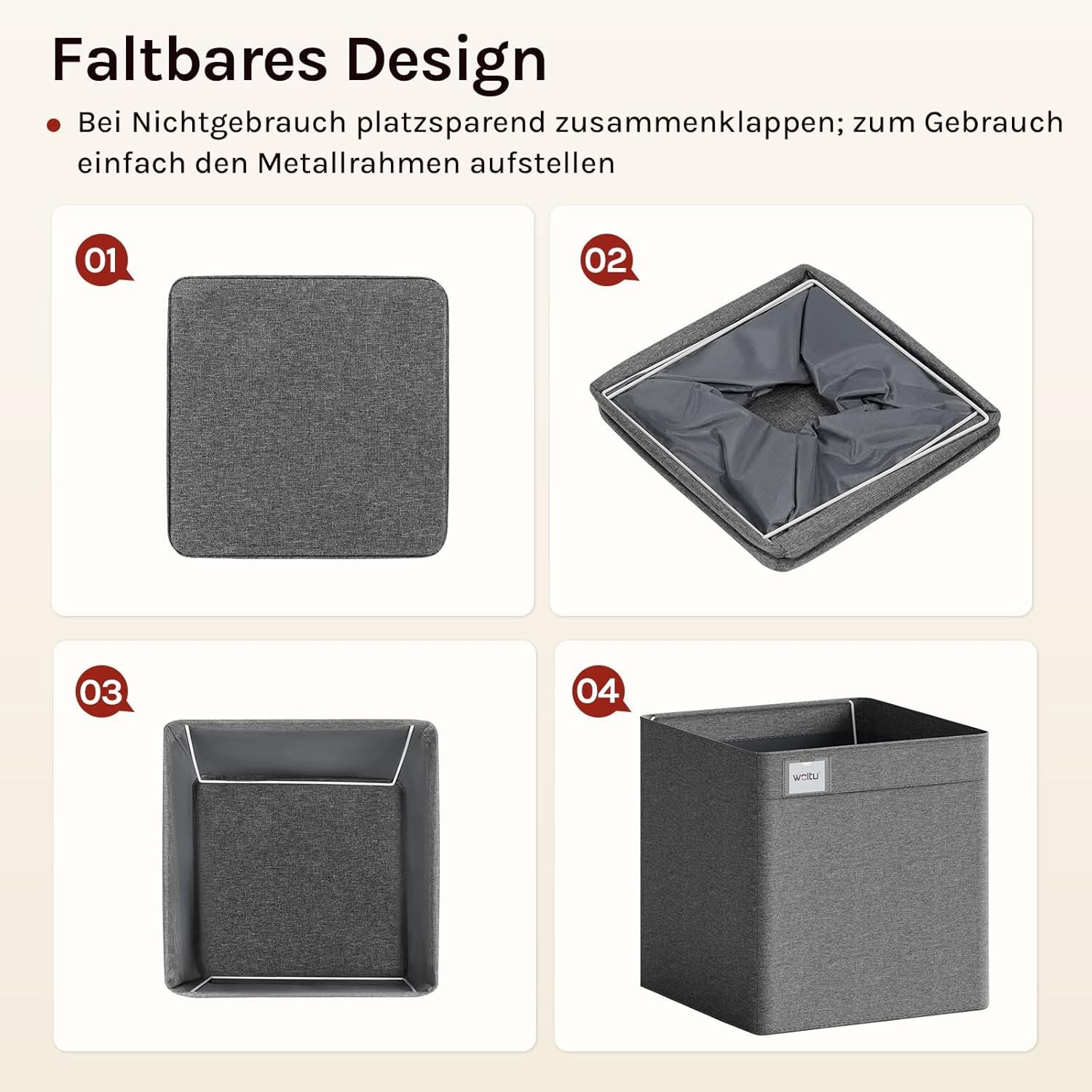 Woltu Aufbewahrungsbox (6 St), mit Griffen, Stoffbox Aufbewahrung, Regal Ei günstig online kaufen