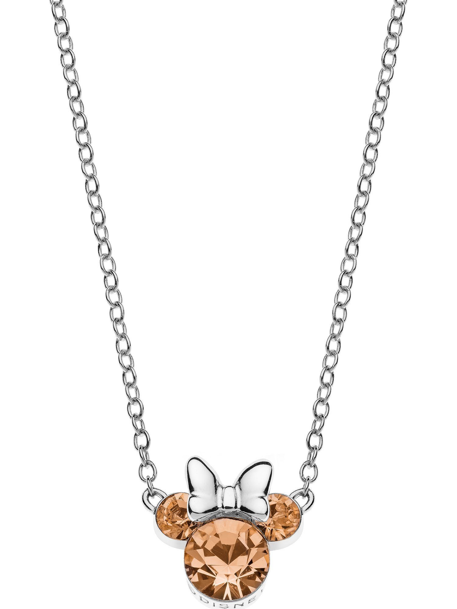 Collier Kristall apricot 1 DISNEY Mädchen-Kinderkette Disney Silber 925er Jewelry