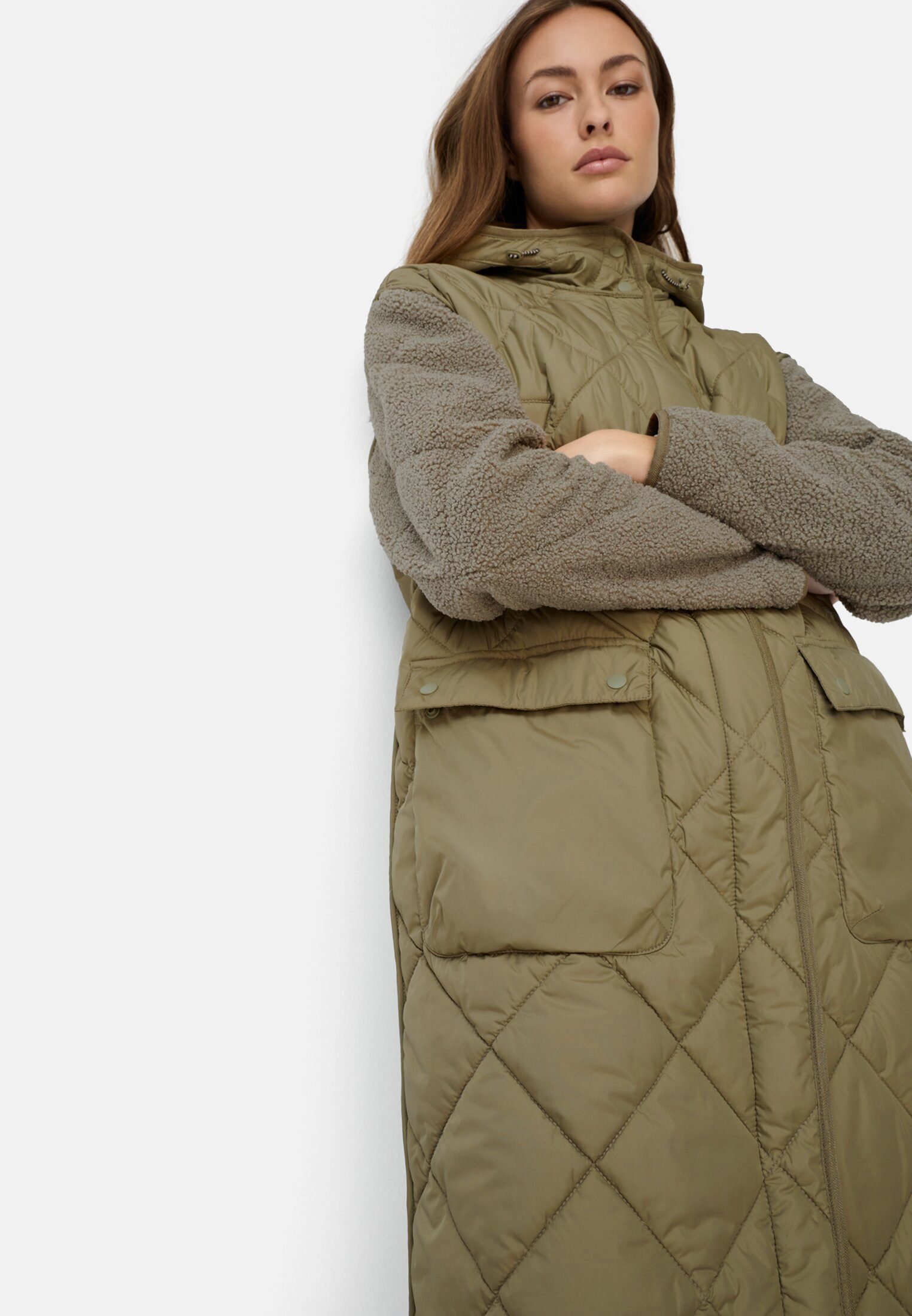 camel active Langmantel mit Taschen Langarm Kapuze Kapuze