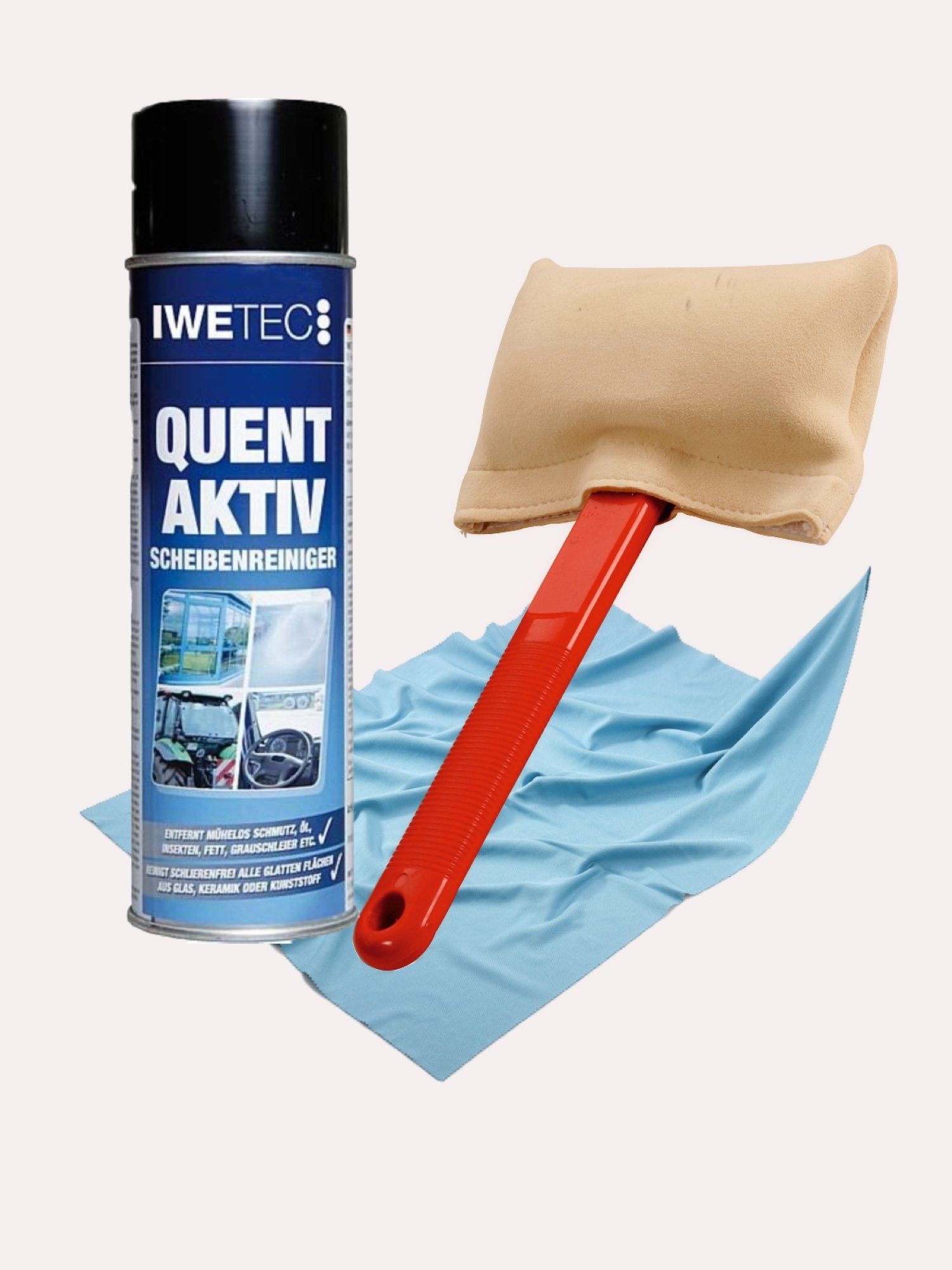 Werkshop Müller Windschutzscheiben Reinigungsset 3 teilig Auto-Reinigungsmittel (Sparset, [3-St. 3 Artikel ideal für die Reinigung von Windschutzscheiben)