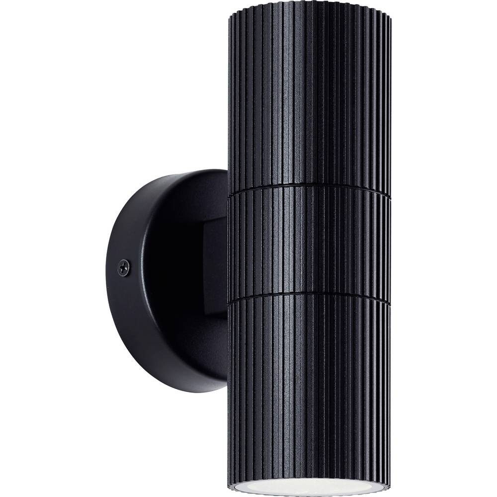 Brilliant Außen-Deckenleuchte Außenwandleuchte 40921/06 LED-Außenwandleuchte LED GU10 10 W Schwarz, Lichtaustritt oben und unten