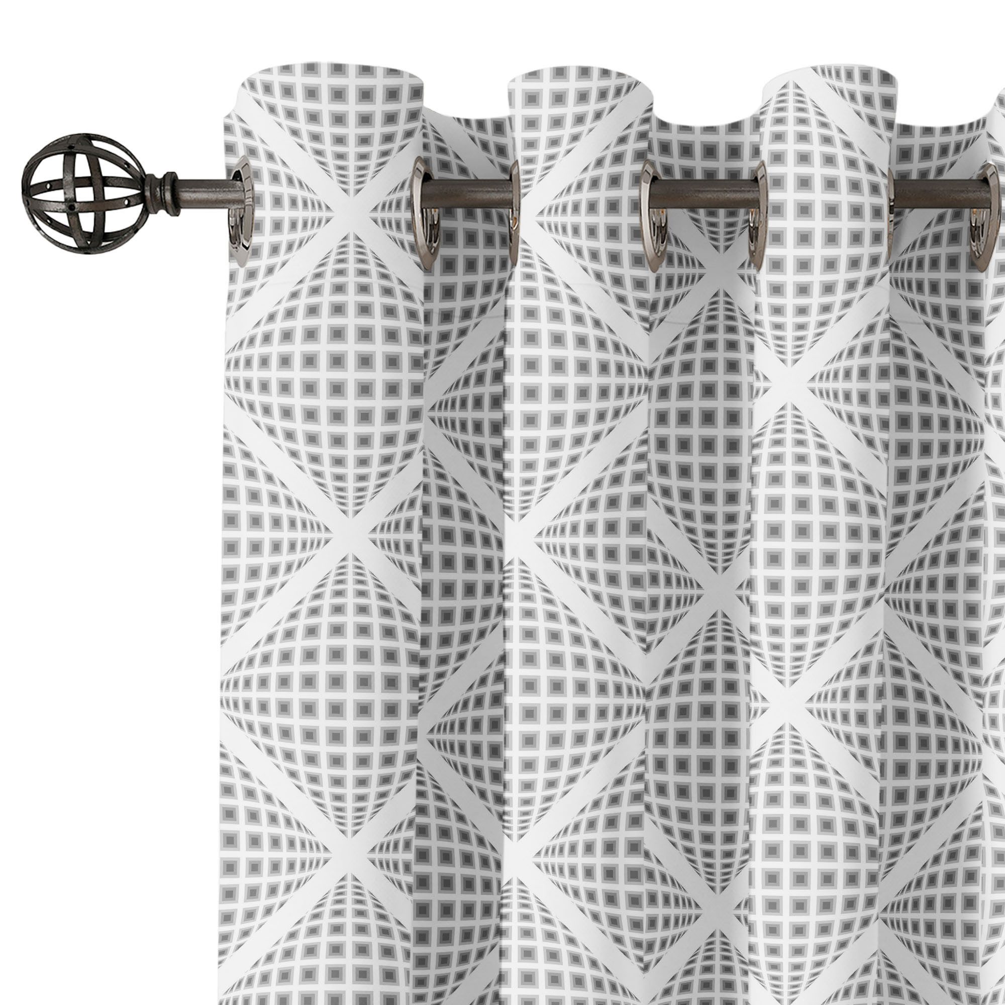 Abakuhaus Gardine Dekorative 2-Panel-Fenstervorhänge für Schlafzimmer Wohnzimmer, Geometrisch Digital-Diamant-Formular