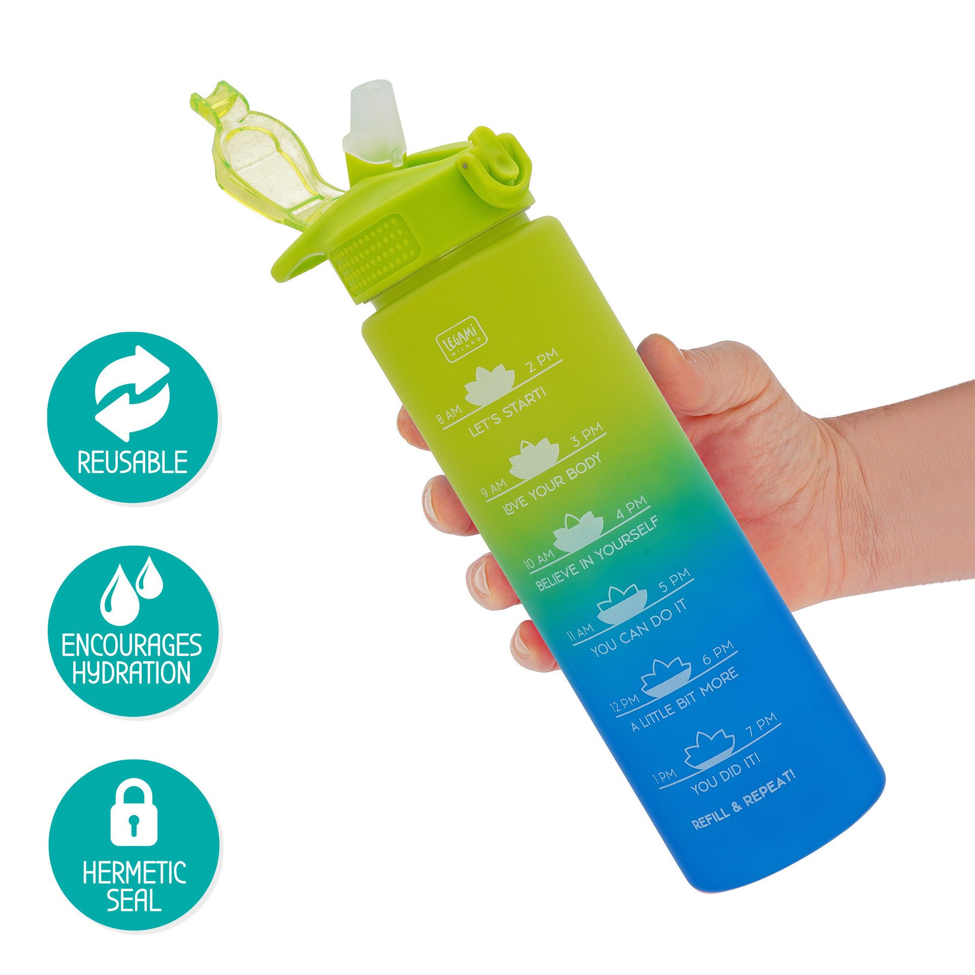 Legami Trinkflasche Legami Motivierende Trinkflasche Love Yourself Energy Boost1000 ml
