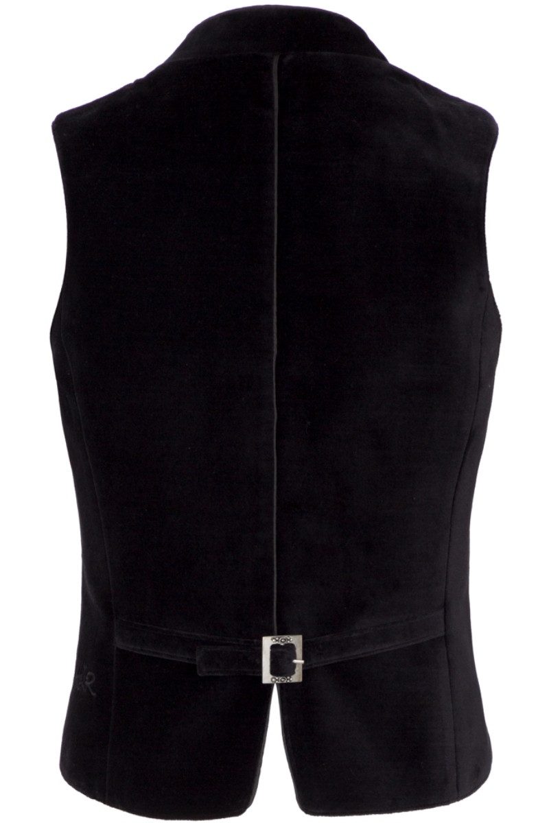 Hangowear Trachtenbluse Trachtenmieder - QALINA SAMT - schwarz