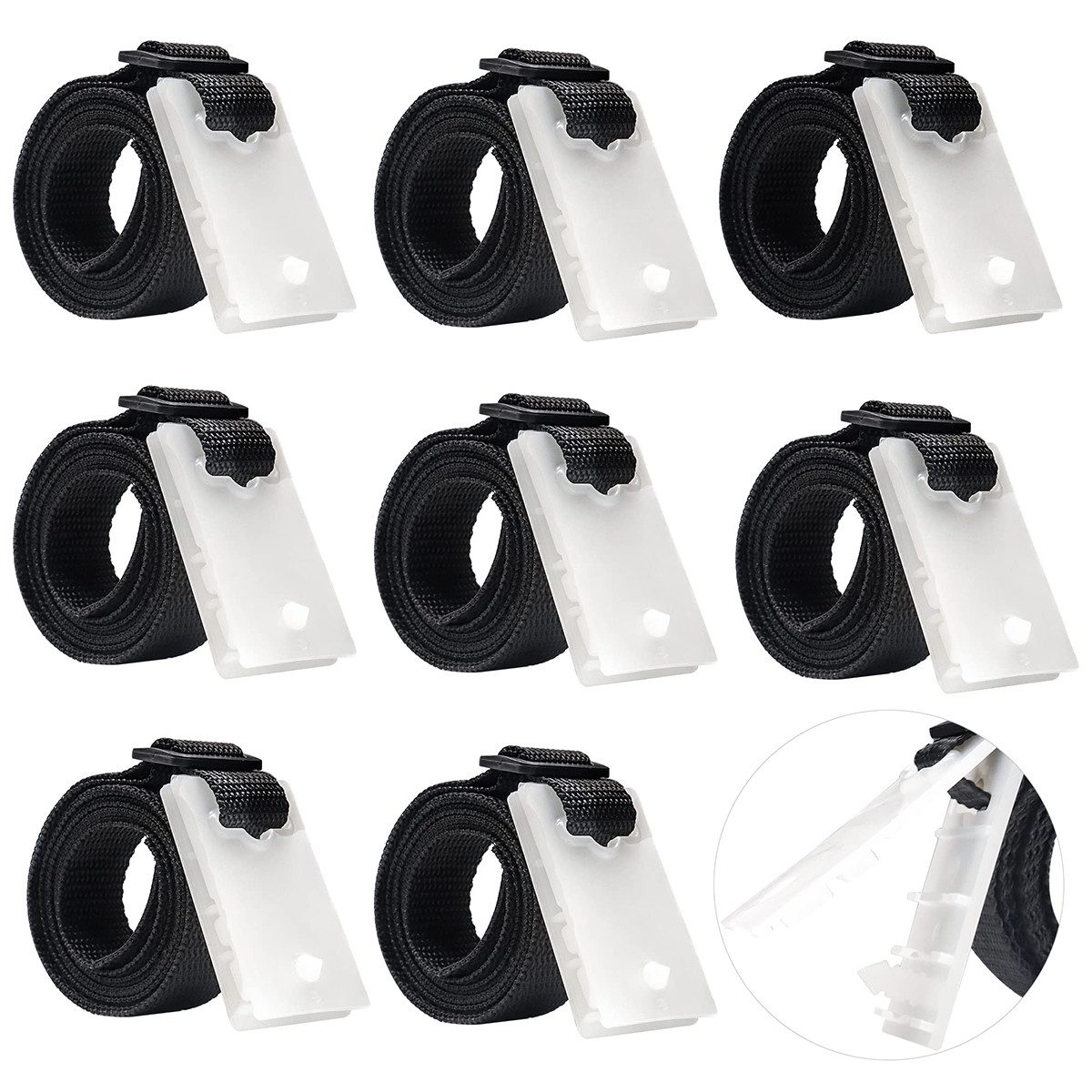 Welikera 8pcs Haltebänder,Befestigungsbänder und Klammern für Poolabdeckungen Seil (Packung, 8-tlg), Ersatzteile für Aufrollsystem,1,8 m,verstellbare Длина,universell