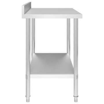 vidaXL Unterschrank Küchen-Arbeitstisch mit Aufkantung 100 x 60 x 93 cm Edelstahl