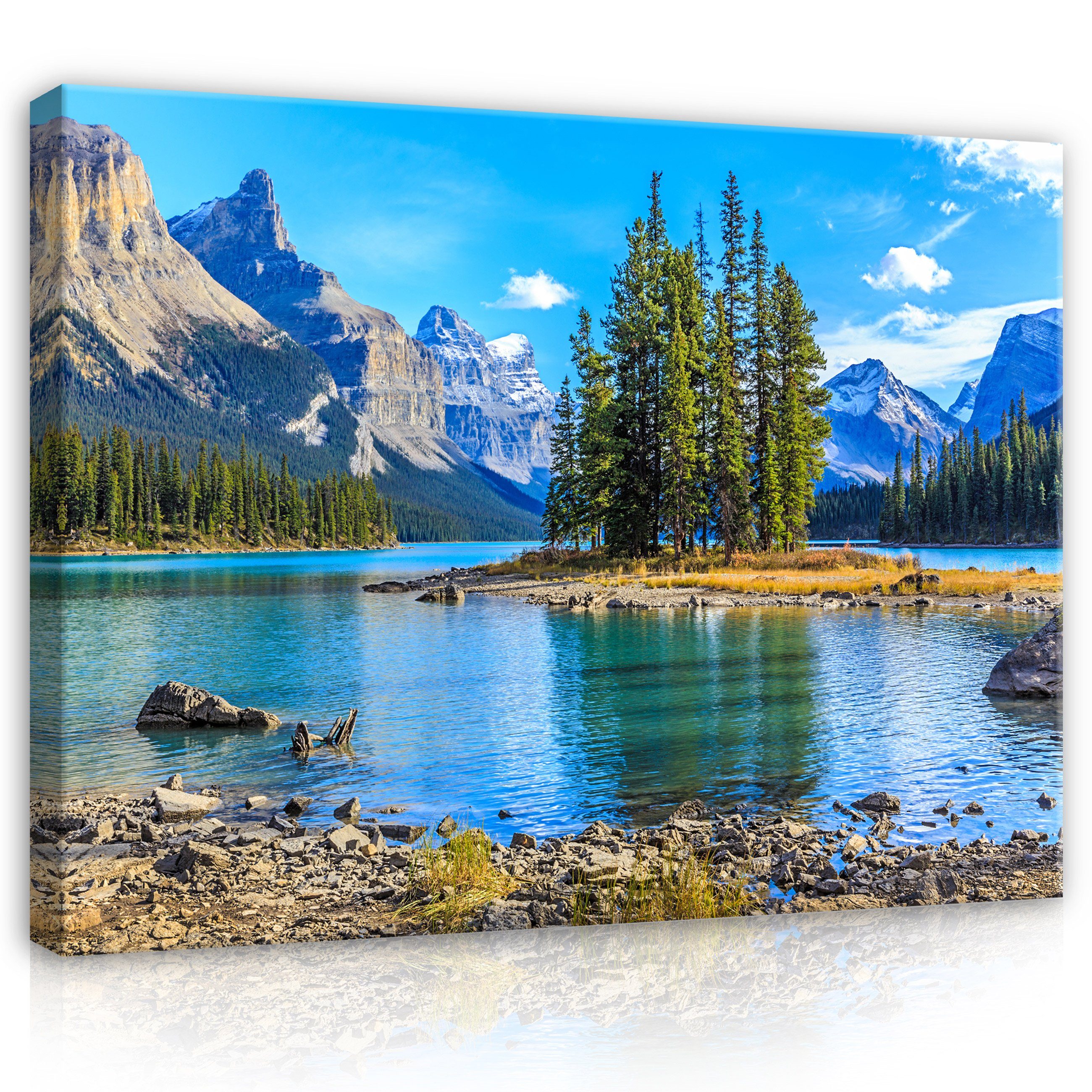 Wallarena Leinwandbild Berge See Natur Landschaft Modern Wandbild Bilder Gr günstig online kaufen