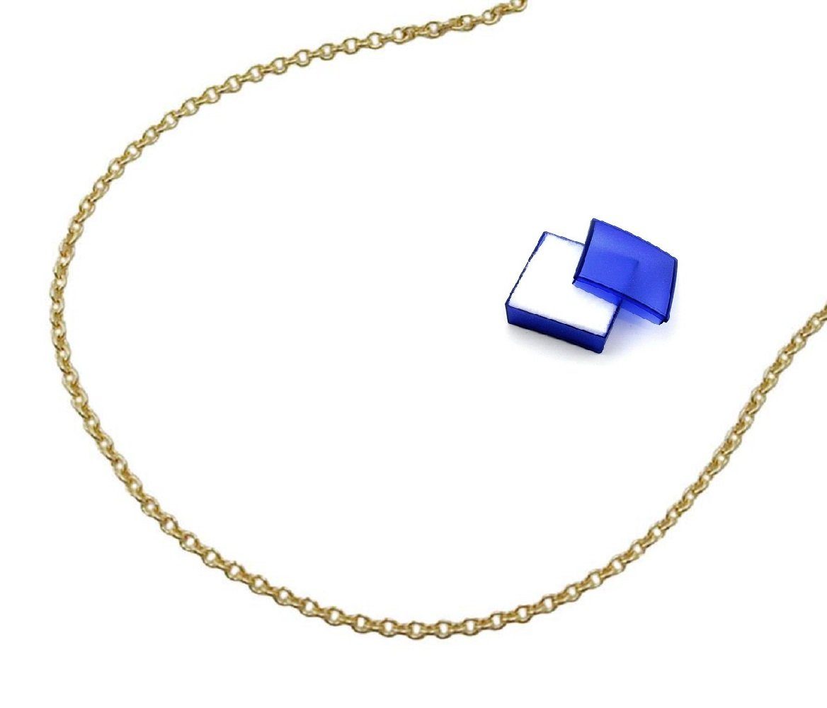 unbespielt Goldkette Halskette Kette 0,7 mm sehr dünne Ankerkette 9 Karat  Gold 38 cm inklusive Schmuckbox, Goldschmuck für Damen und Herren