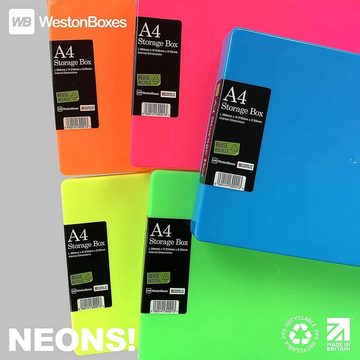 WestonBoxes Aufbewahrungsbox 5 Stück Variocolors DIN A4 Aufbewahrungsbox farbig transparent 312x225x57mm (5 St)