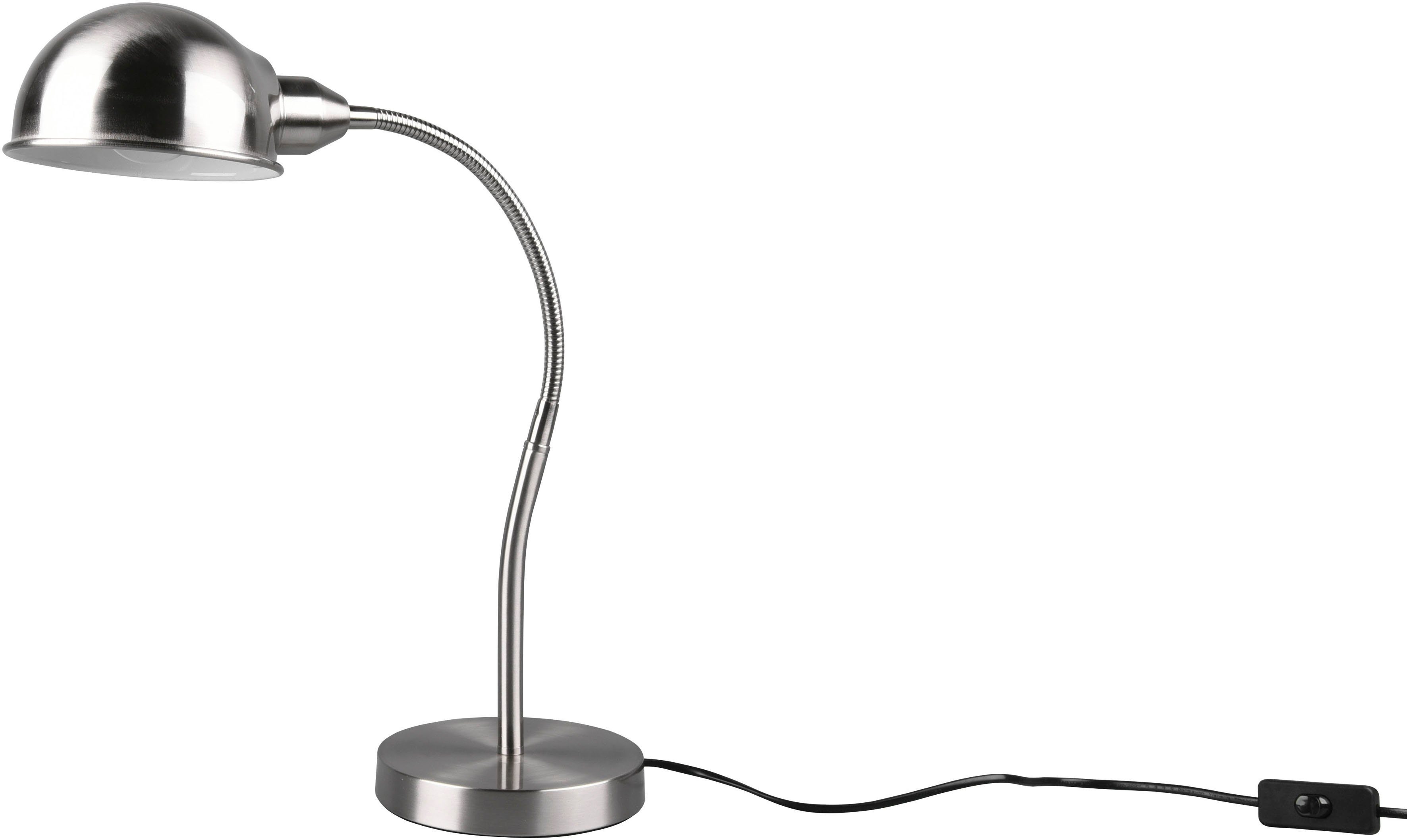 TRIO Leuchten Schreibtischlampe Perry, Ein-/Ausschalter, ohne Leuchtmittel, warmweiß - kaltweiß, Tischleuchte Büro, exkl. 1xE27 10W, flex. verstellbar, Schnurschalter