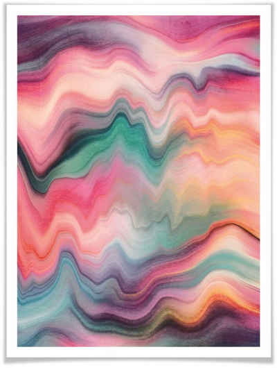 Wall-Art Poster Regenbogen Marmor, Landschaften (1 St), Poster ohne Bilderrahmen