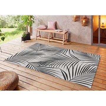 Teppich Teppich Sumatra In- / Outdoor Palmenblatt Design creme schwarz, Teppich Boss, rechteckig, Höhe: 3 mm