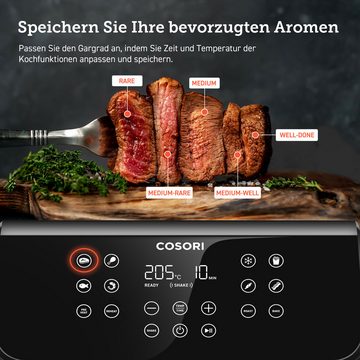 Cosori Heißluftfritteuse, Premium II Chef Edition, CAF-P651-KEUR, 6.2 Liter, 1700,00 W, 360°-Luftzirkulation, schwarz