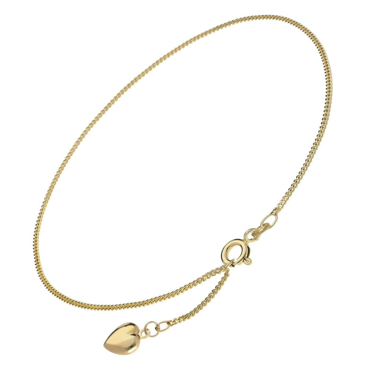 trendor Fußkette 15291, Fußkettchen Gold 333 mit Herz-Anhänger