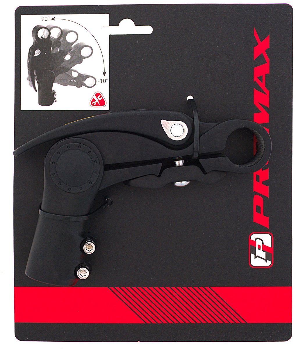 Promax Lenkervorbau Verstellbarer Lenkervorbau 31,8 mm 40-110 mm schwarz (1-St), Verstellbarer Winkel -10° bis 90°, Längenverstellung 40-110 mm