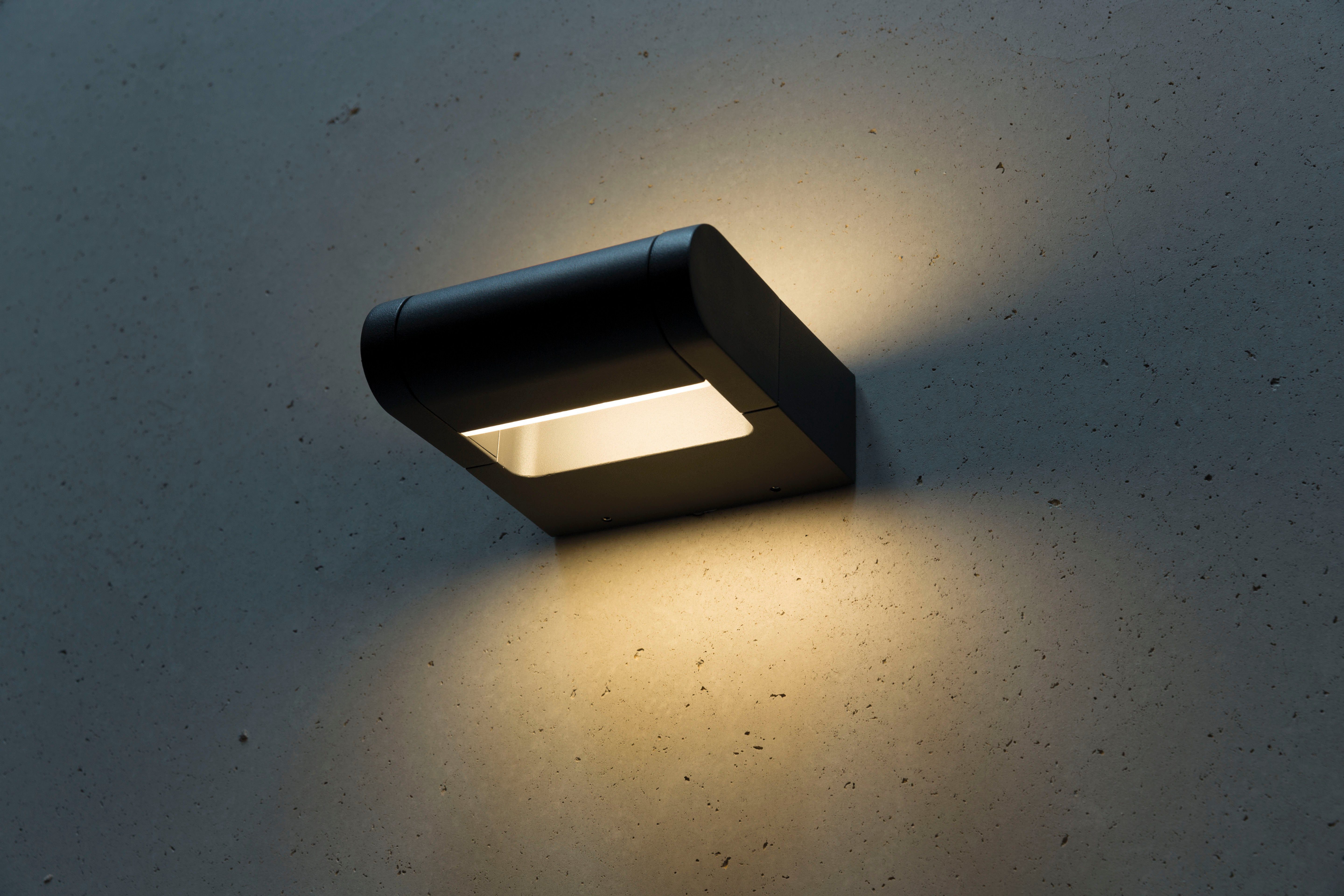 Wandlampe, LED Warmweiß, Außenleuchte, Leuchteinheit integriert, fest HEITRONIC schwenkbar LED Außen-Wandleuchte Estilo,