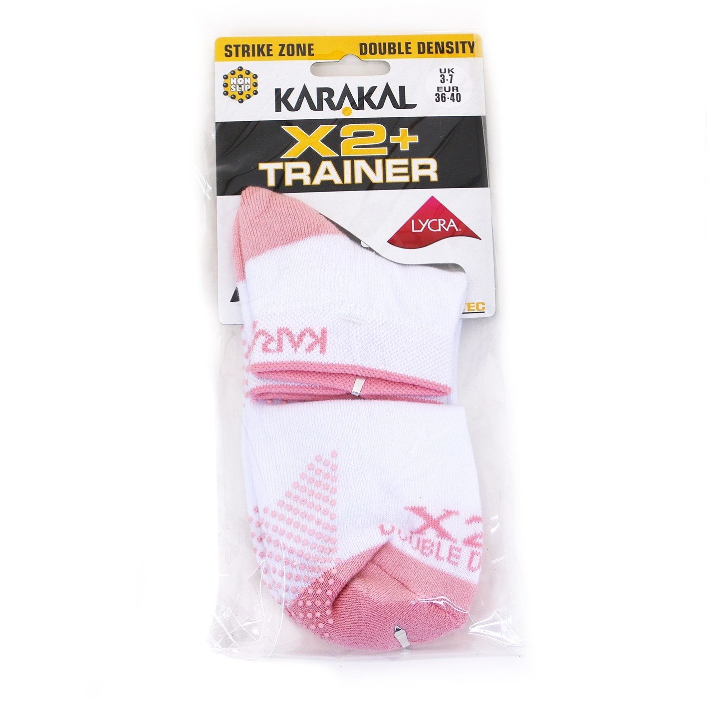 Karakal Socken Indoorsocke X2+ Trainer weiss/rose - 1 Paar