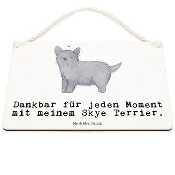 Mr. & Mrs. Panda Hinweisschild DIN A6 Skye Terrier Moment - Weiß - Geschenk, Schild, Dekoschild, Dek, (1 St), Aufhängung inklusive