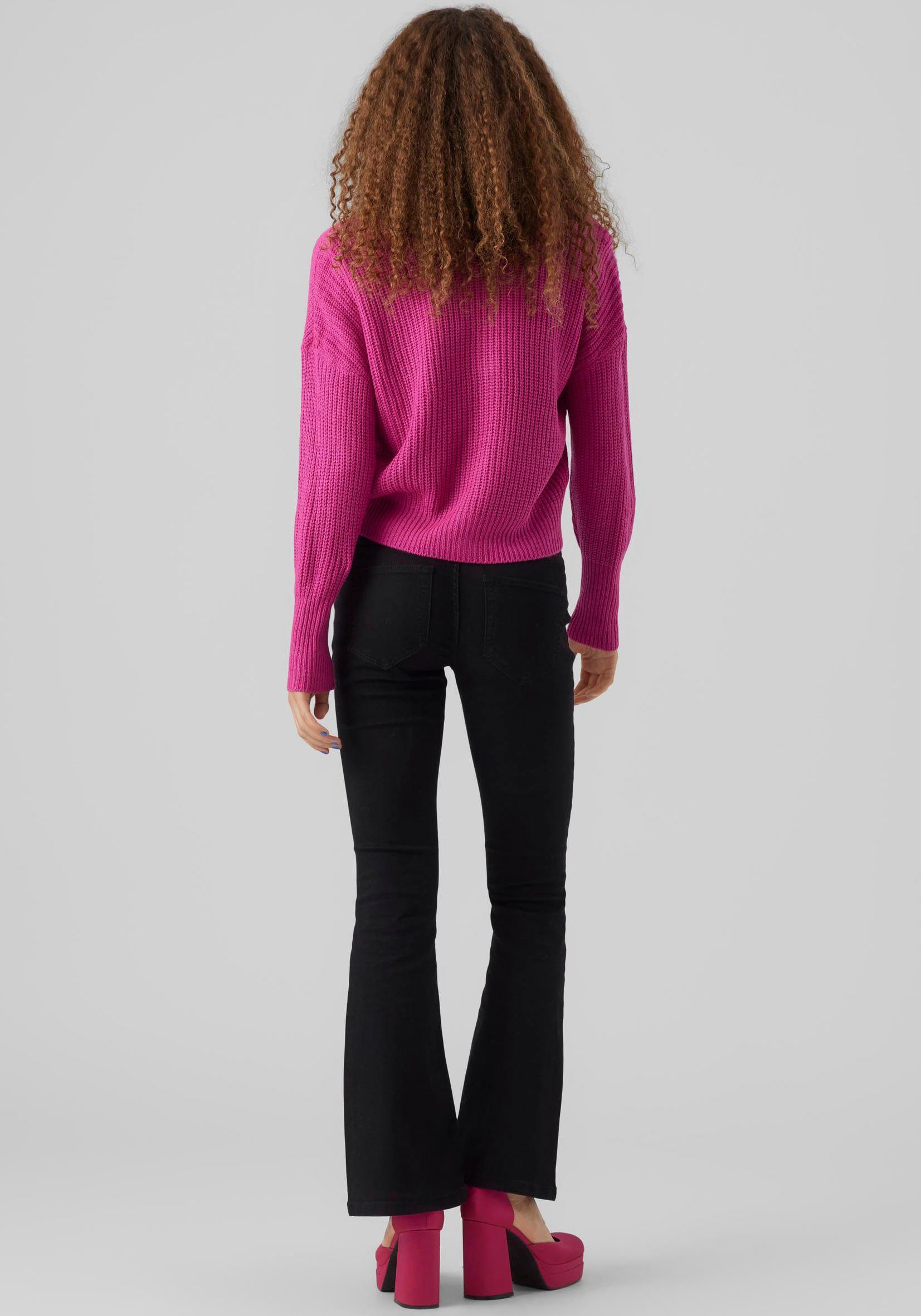 Moda CARDIGAN V-NECK NOOS Vero LS Pink Cardigan VMLEA Yarrow CUFF
