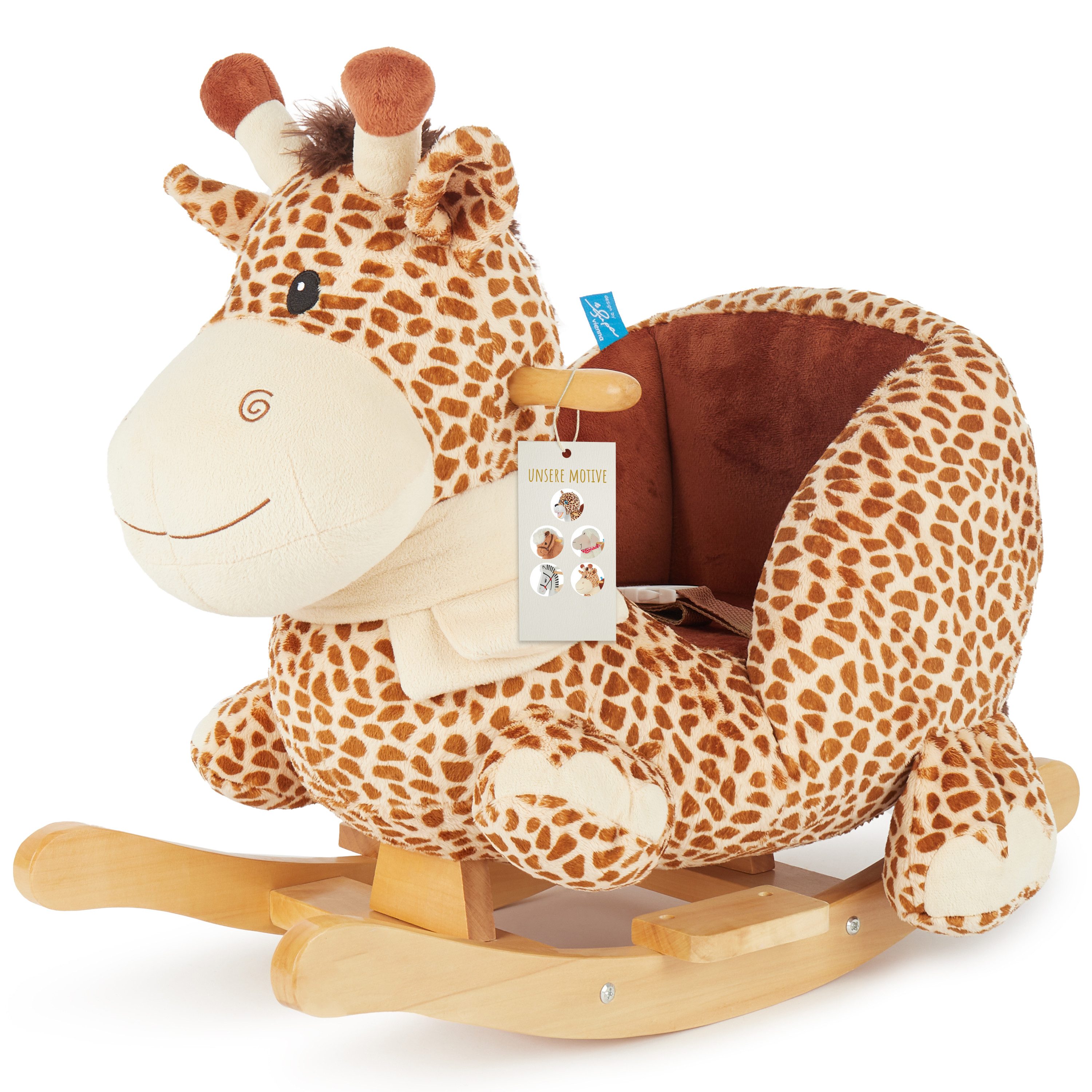 BIECO Schaukelpferd Bieco Plüsch Schaukeltier Giraffe Schaukelpferd Baby Wippe Schaukel