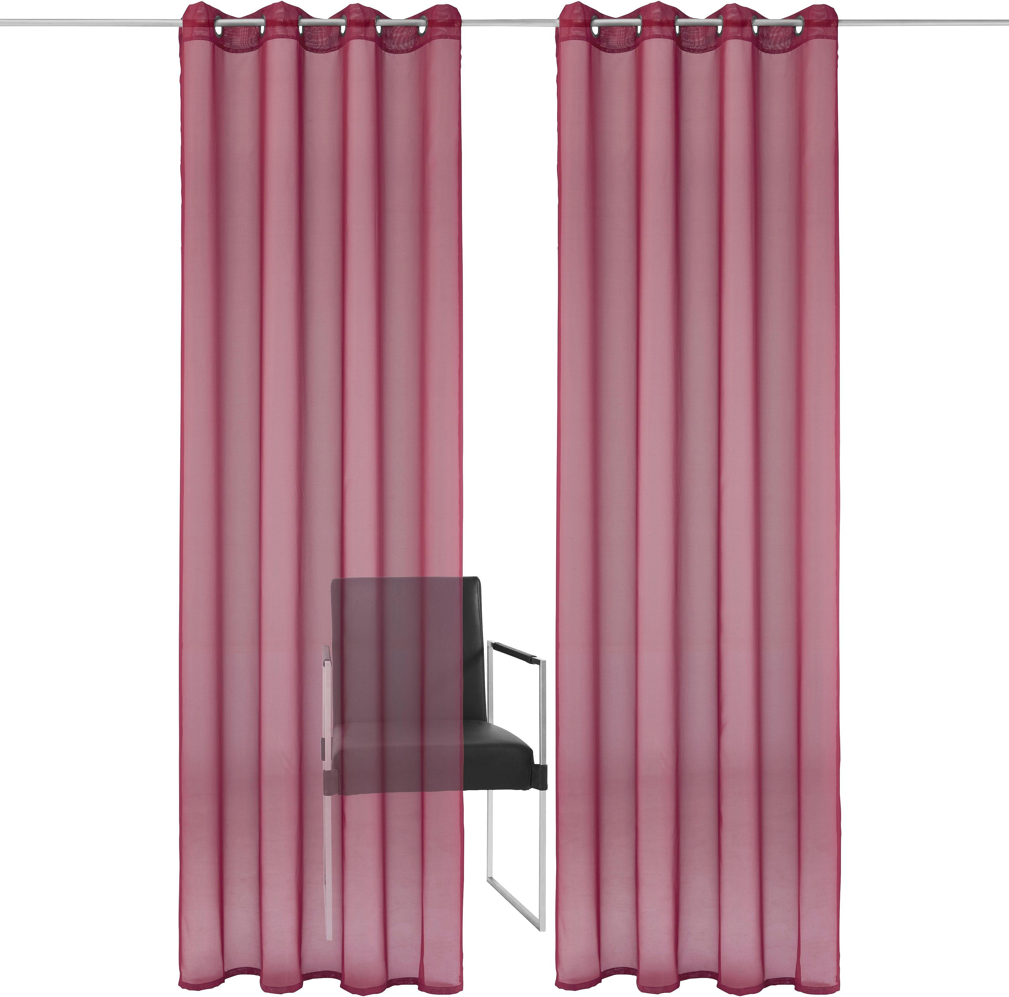 Gardine XANA, my einfarbig, 1 Voile, Polyester, transparent, home, bordeaux St), Schal, pflegeleicht Ösen (1