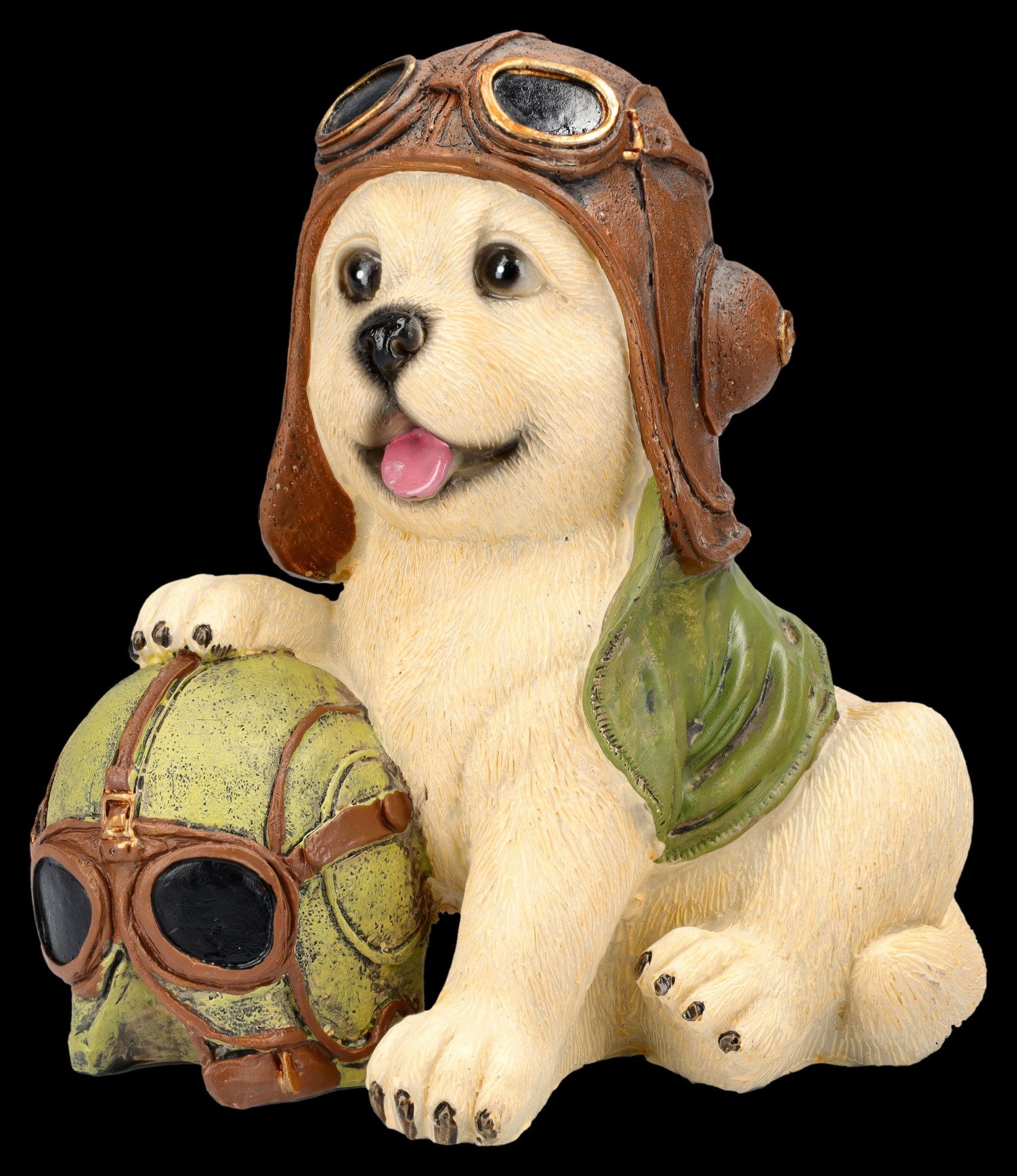 Figuren Shop GmbH Tierfigur Hunde Figur – Labrador Pilot Ace Statue Dekofigur Sammlerfigur 14 cm