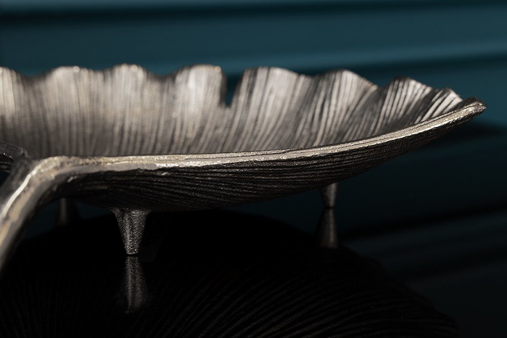 riess-ambiente Dekoschale GINKGO 33cm silber · · St), Schmuck handmade Wohnzimmer · Metall · 1 Boho (Einzelartikel