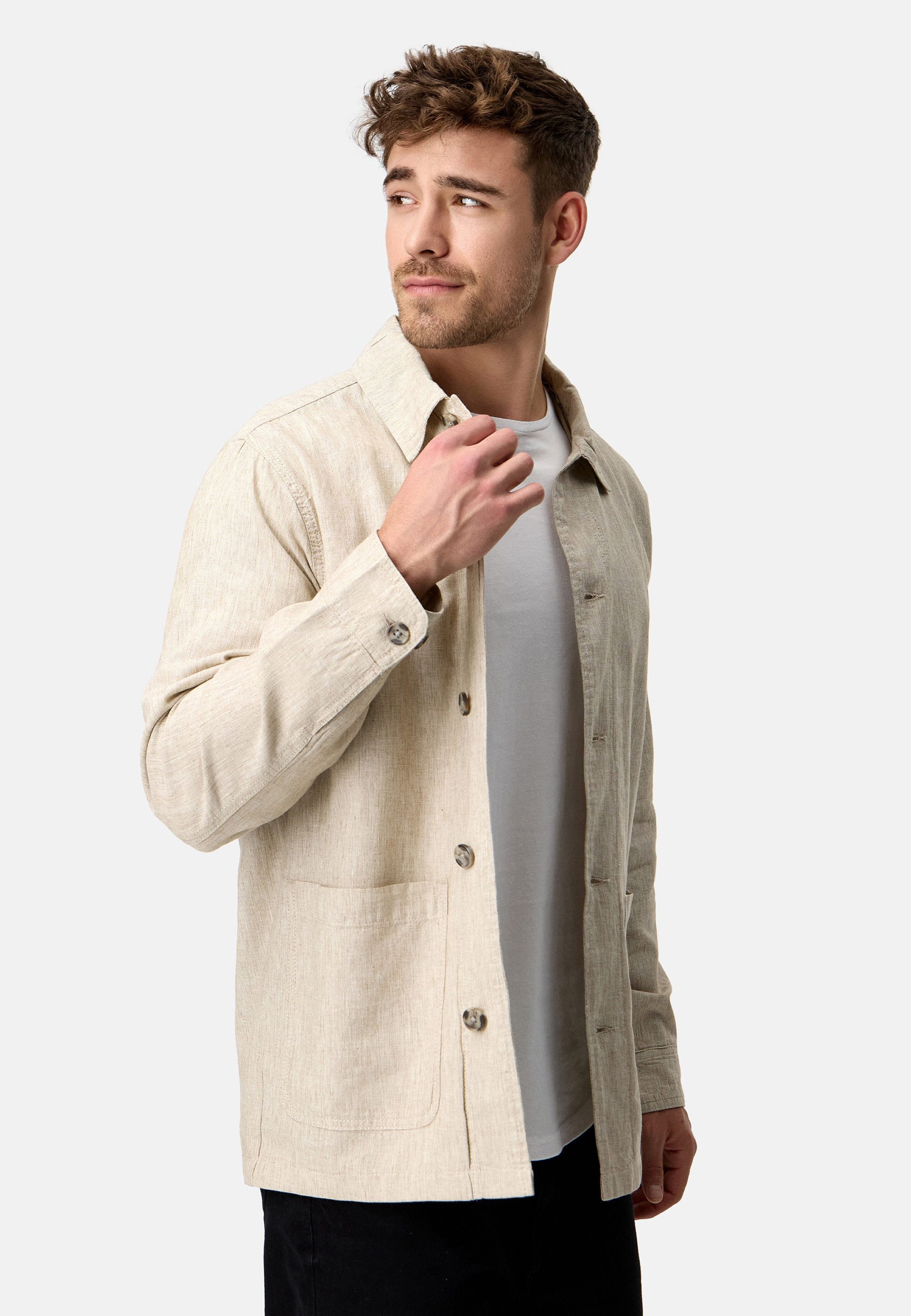 Indicode Sommerjacke Herren INElton Hemd Herrenjacke mit klassischem Hemdkragen