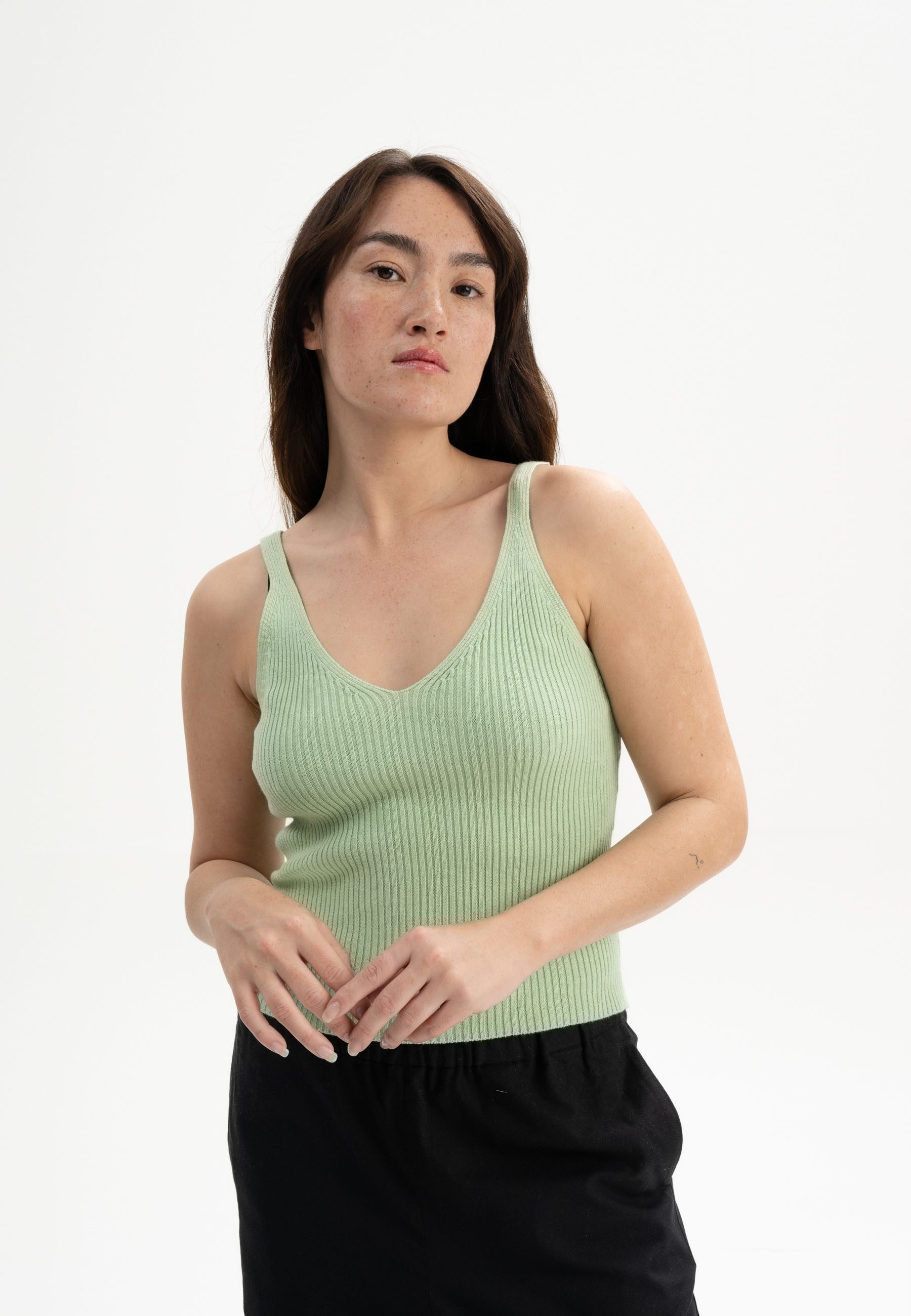 Trägertop V-Neck Strick Top RHADA