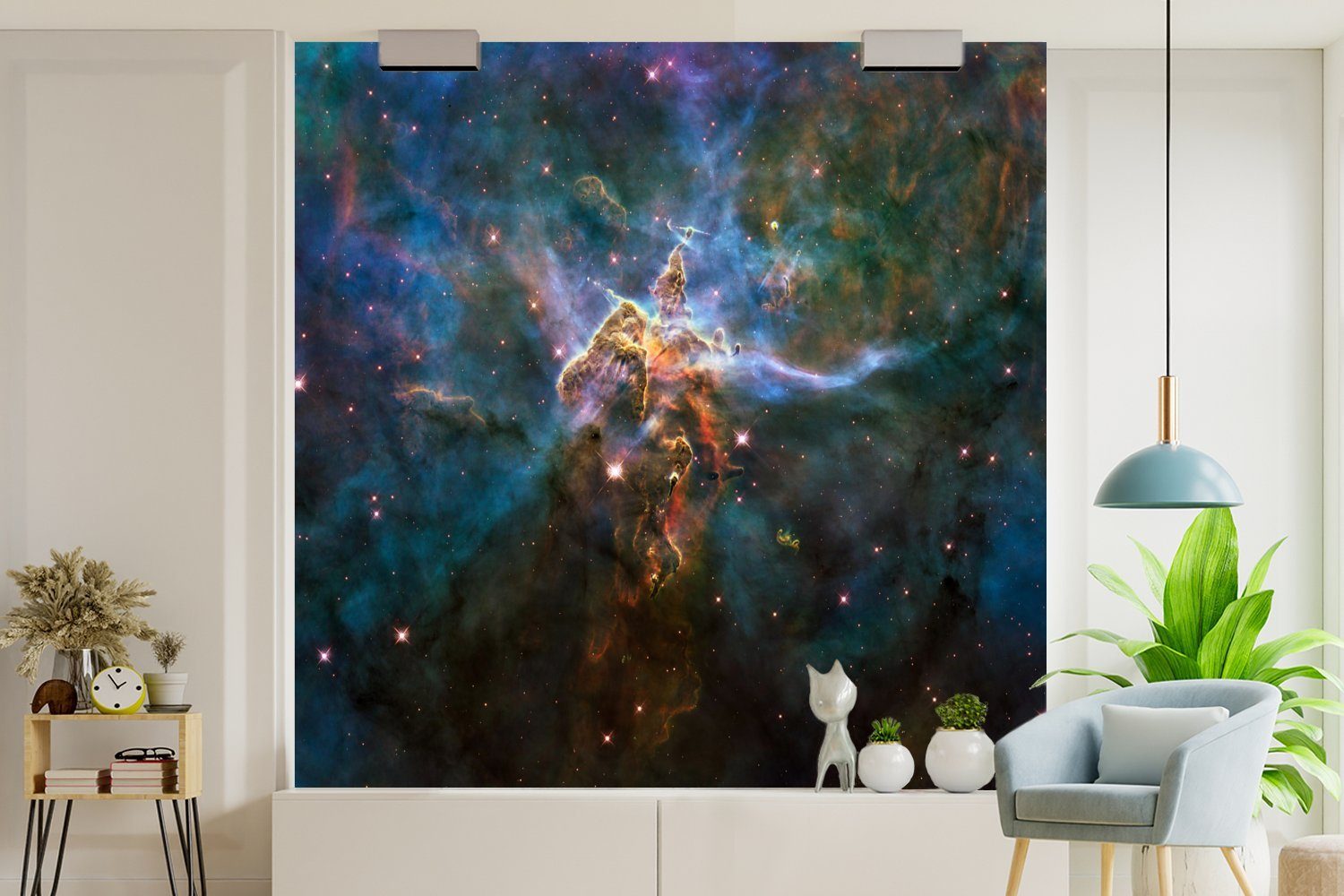 Sterne Tapete Wandtapete - oder Matt, Fototapete (5 Galaxie Farben, bedruckt, Wohnzimmer - Schlafzimmer, Vinyl für St), MuchoWow