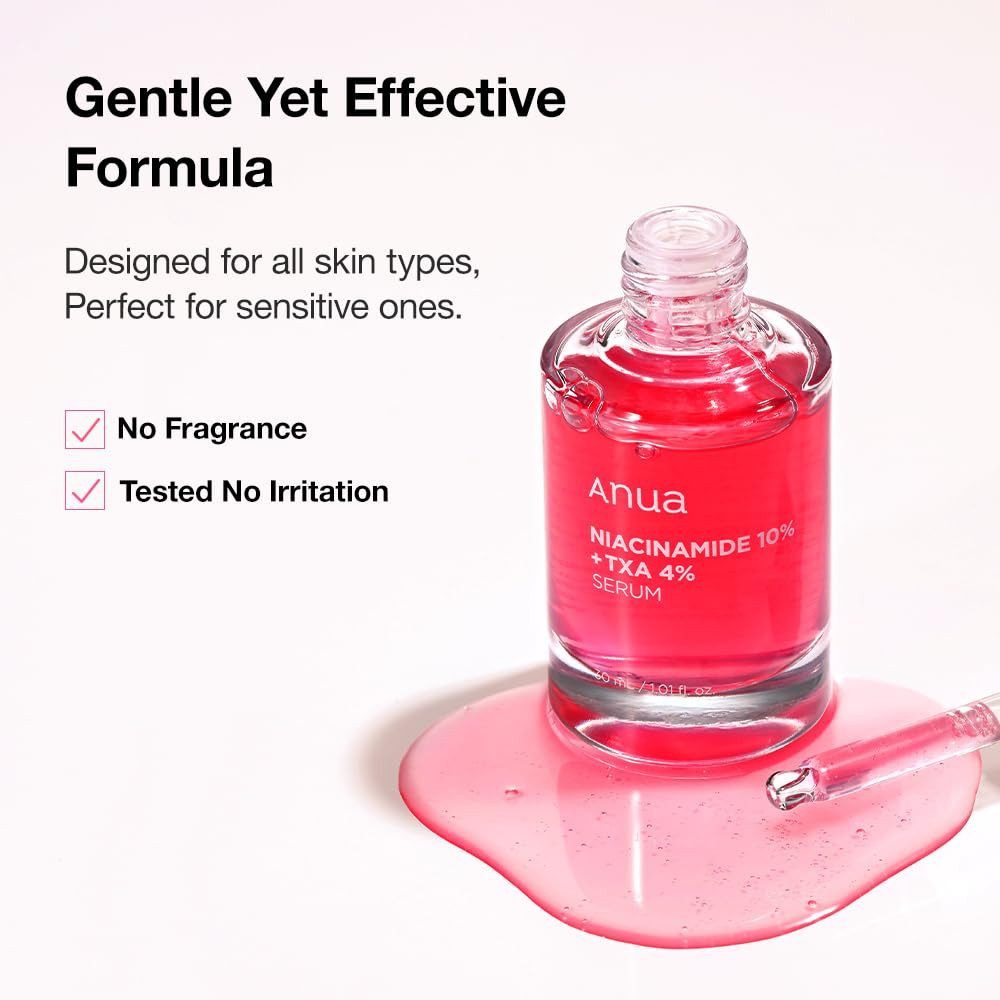 Anua Gesichtsserum Niacinamide 10% + TXA 4% Dark Spot Correcting Serum – Hochwirksames Serum gegen Pigmentflecken & Hyperpigmentierung – Mit, Niacinamid, Tranexamsäure & Arbutin – Für empfindliche Haut – 30ml