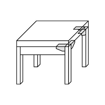 SO-TECH® Winkelbeschlag Tischbeschlag Stahl vernickelt mit seitlichen Anschraublöchern (1 St), mit seitlichen Anschraublöchern