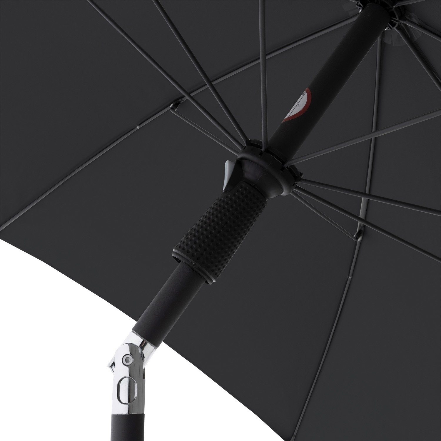 doppler® Sonnenschirm ACTIVE, Schwarz, Ø 210 cm, Stahl, höhenverstellbar, Polyesterschirm