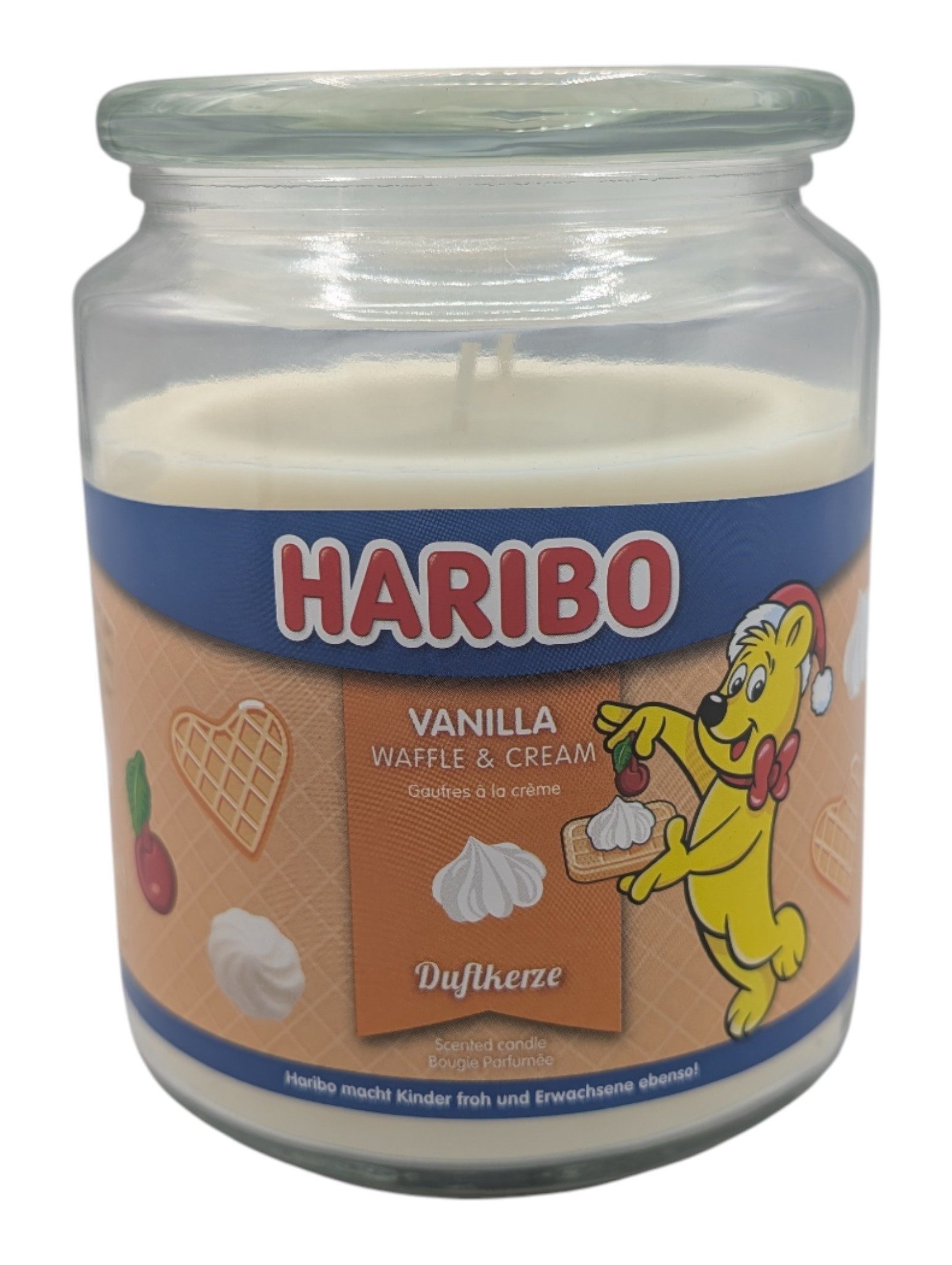 Duftkerze HARIBO große Duftkerze Vanilla Waffle Cream süßer Genuss für die Sinne (Einzeln, 1-tlg), Vanille Waffel Duft