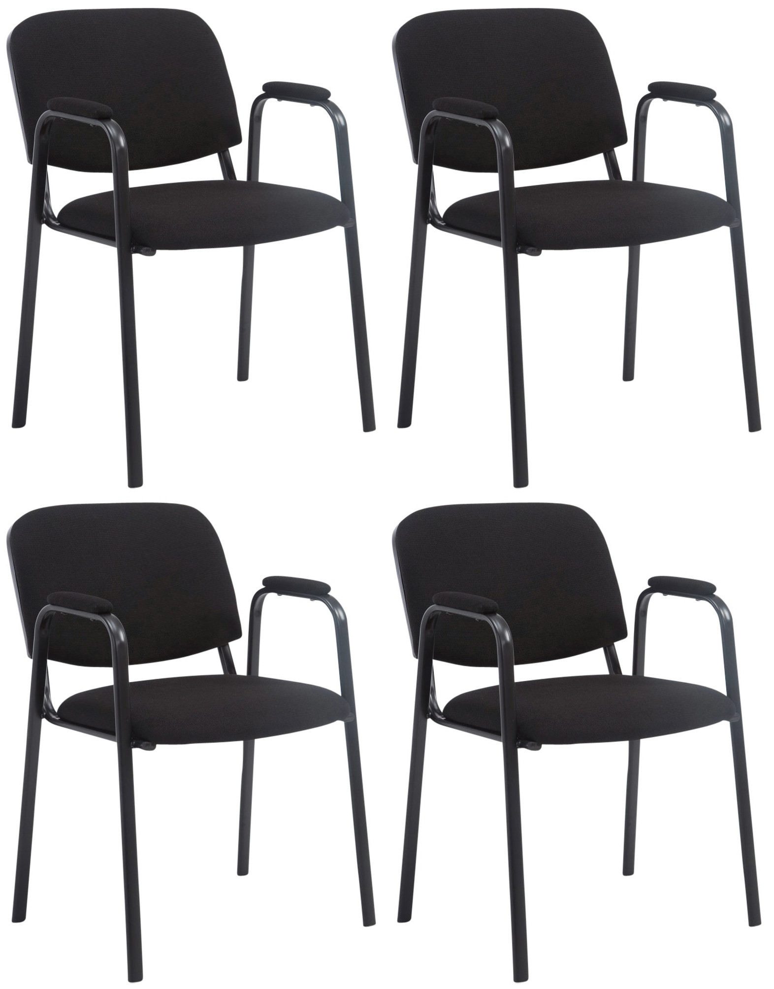 CLP Besucherstuhl Ken PRO Stoff (4er Set), stapelbar, Stoffbezüge, Armlehnen