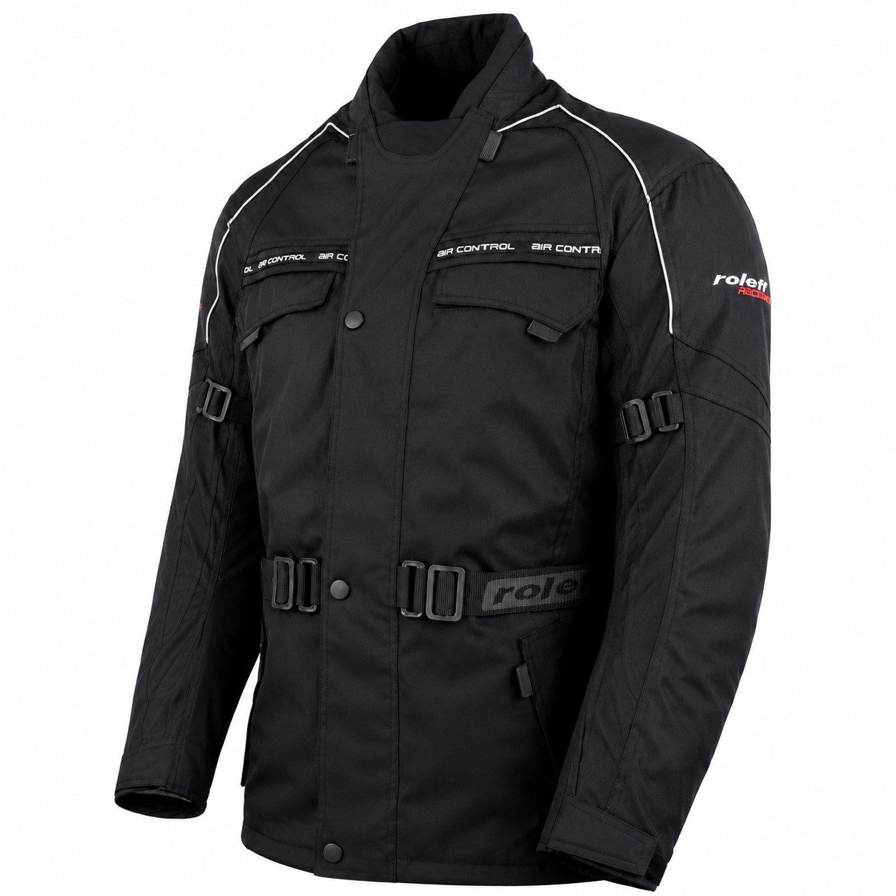 roleff Motorradjacke RO700 – Wetterfeste Textiljacke mit Protektoren, Schwarz, atmungsaktiv auch in großen Größen, in verschiedenen Farben erhältlich