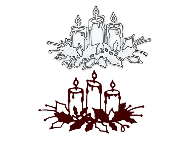 Stanzenshop.de Motivschablone Stanzschablone: Adventskranz mit drei Kerzen
