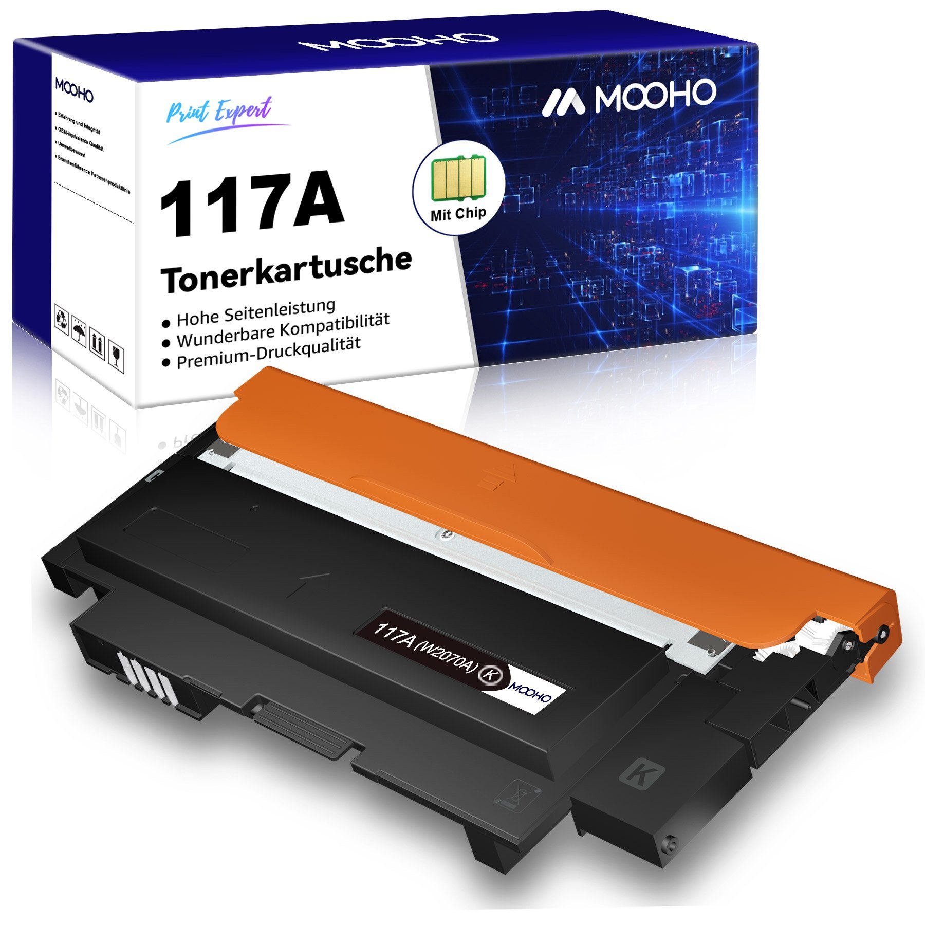 MOOHO Tonerkartusche Kompatible HP 117 A, Color Laser MFP 179fwg 178nwg 150nw 150a 178nw 179fnw 1x Schwarz