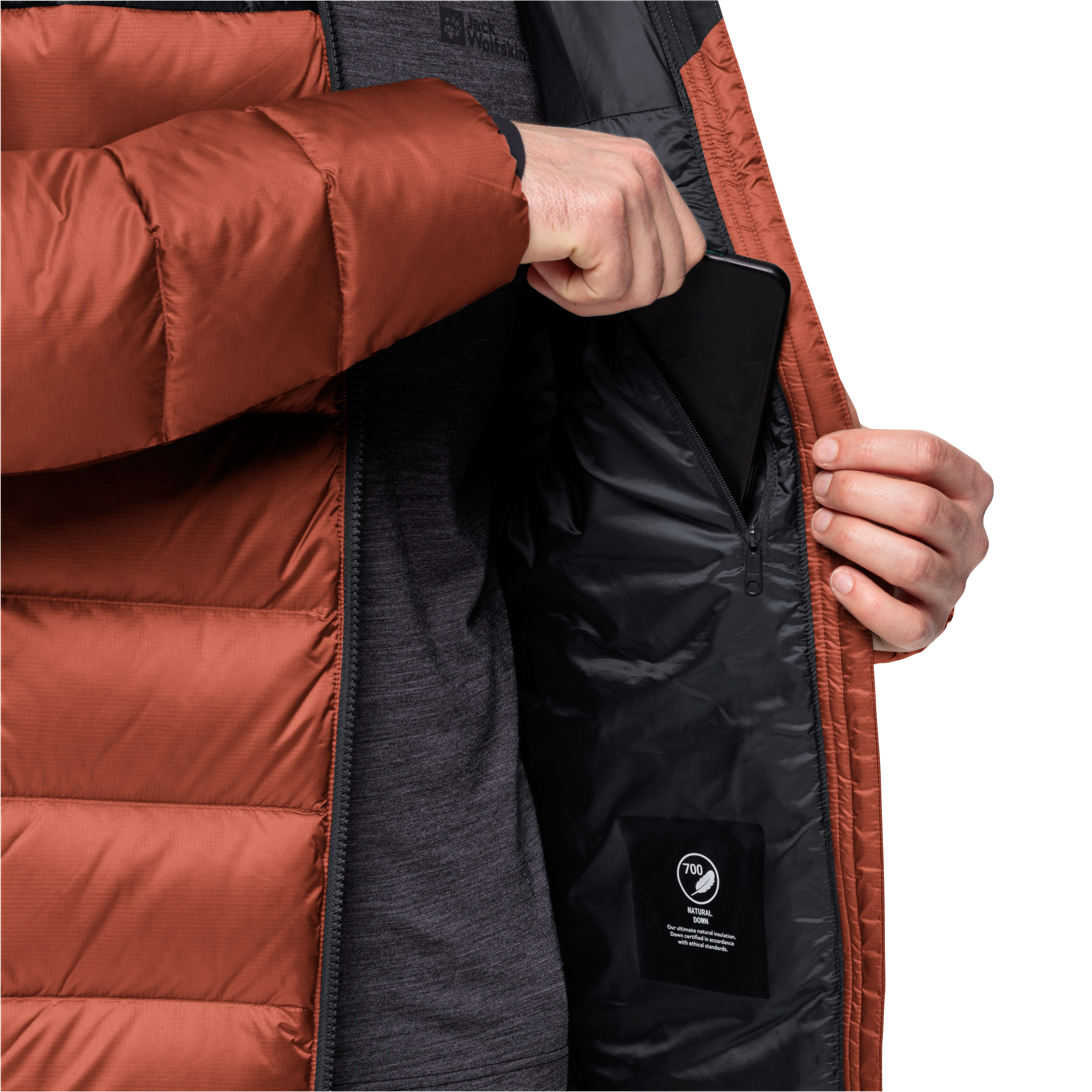 NEBELHORN DOWN HOODY Polyamid M Wolfskin Funktionsjacke Jack aus recyceltem