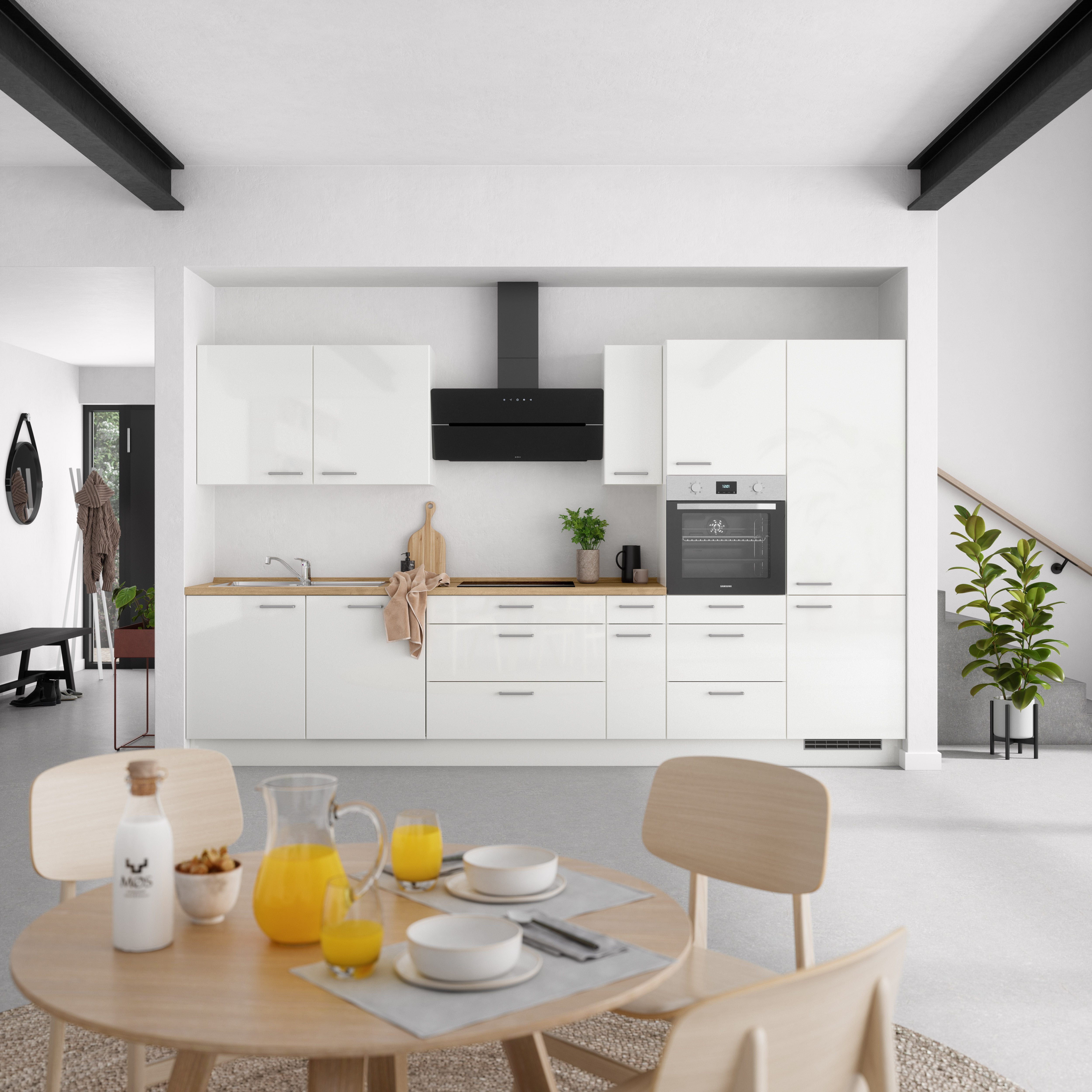 nobilia® Küchenzeile "Flash II", NEU: individuell anpassbar mit gratis Profi-Beratung, vormontiert, Breite 360 cm, Ausrichtung wählbar, wahlw. mit E-Geräten