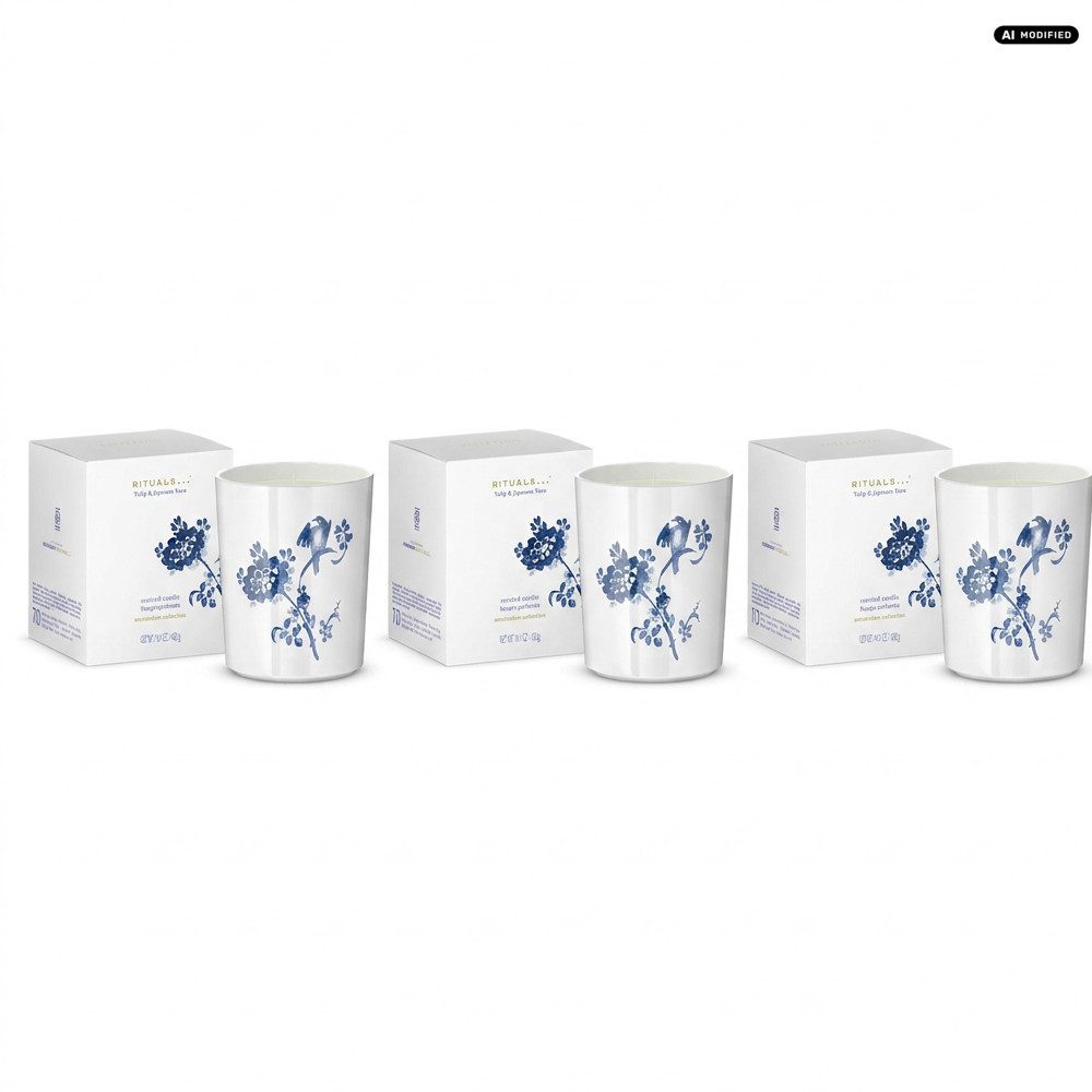 Rituals Duftkerze Rituals Amsterdam Collection Duftkerze 3er Set., Luxuriöse Porzellan-Duftkerzen im Vorteilspack mit langer Brenndauer