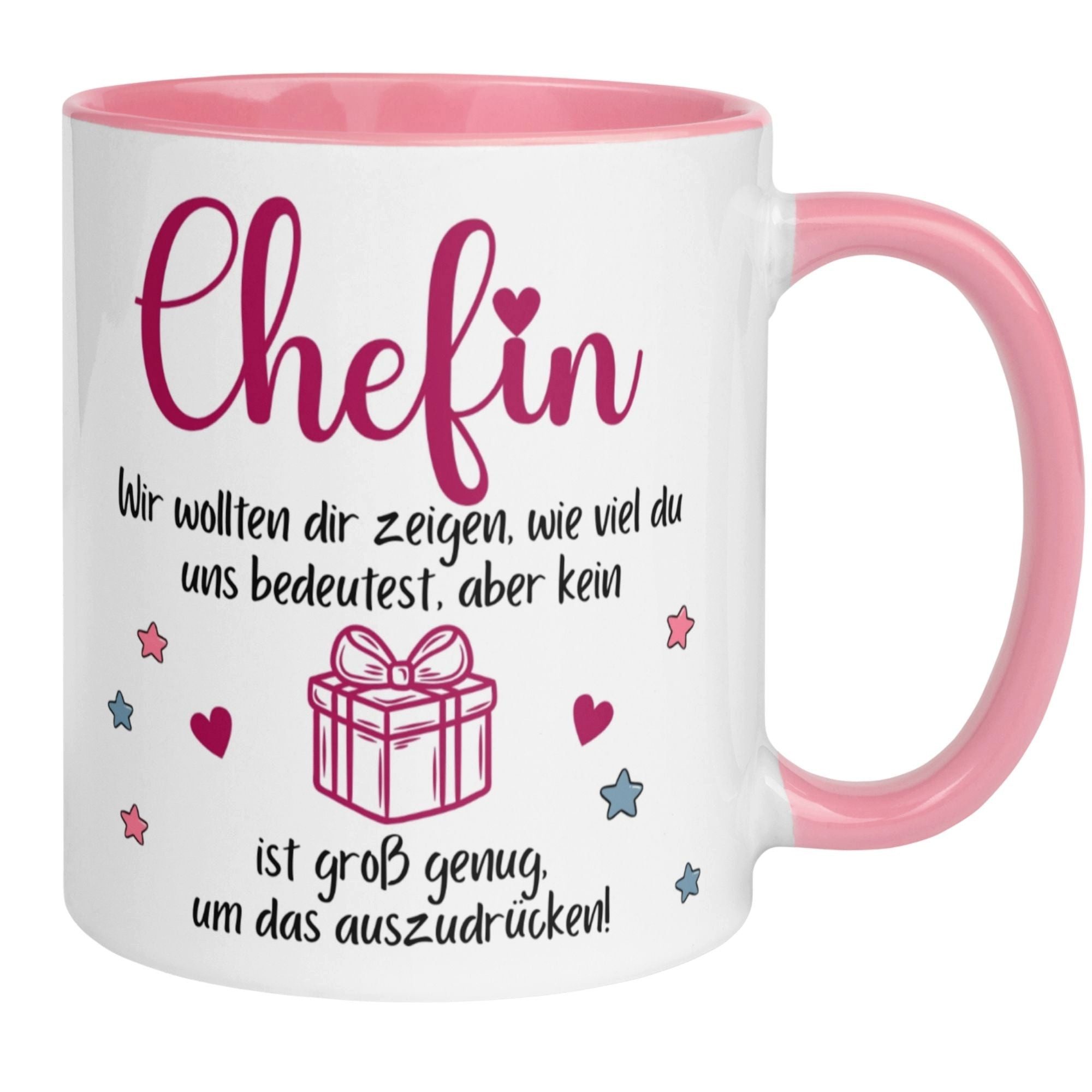 Momentals Tasse Chefin – „Kein Geschenk ist gross genug“ – Abschiedsgeschenk Chefin, Gratis Versand · Links-&Rechtshänder · Spülmaschinenfest