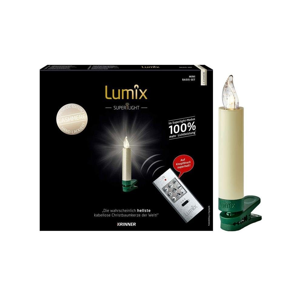 Krinner LEDKerze Lumix SuperLight Metallic 12er, Bis zu 21 Tage
