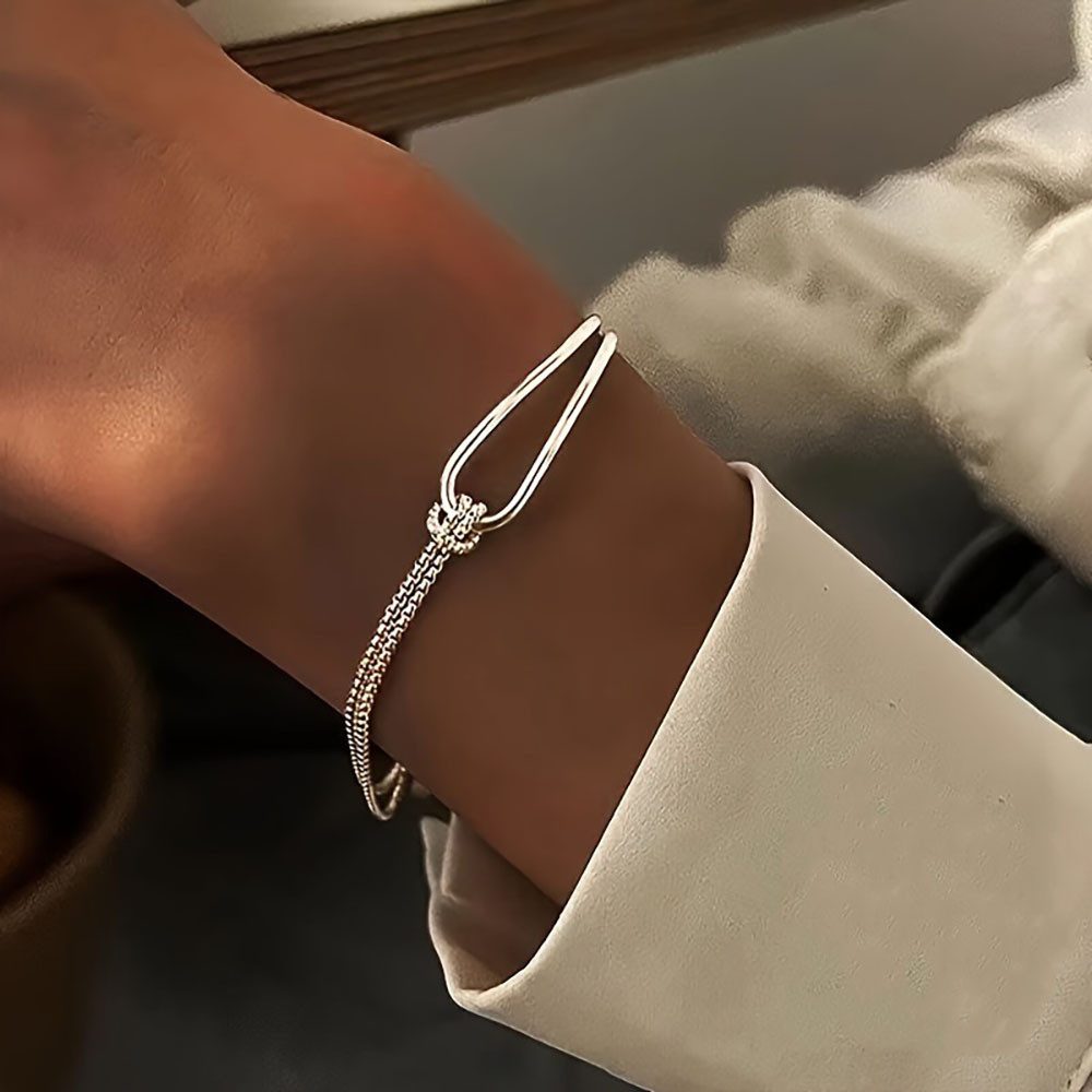 The Beauty House Armband Damen Armband – Elegantes, filigranes Armkettchen in Silberoptik, erstellbare Größe, Modeschmuck